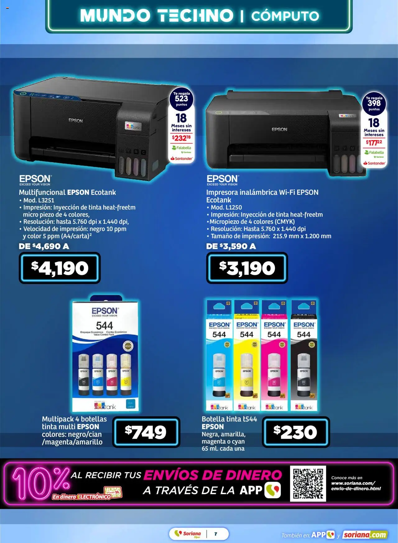 Nuevas ofertas de Soriana válidas en toda la República Mexicana desde el 28.08.2025. ¡Encuentra las mejores ofertas en Soriana - Mundo Techno Súper Nacional! | Página: 8 | Productos: Impresora, Botella, Té