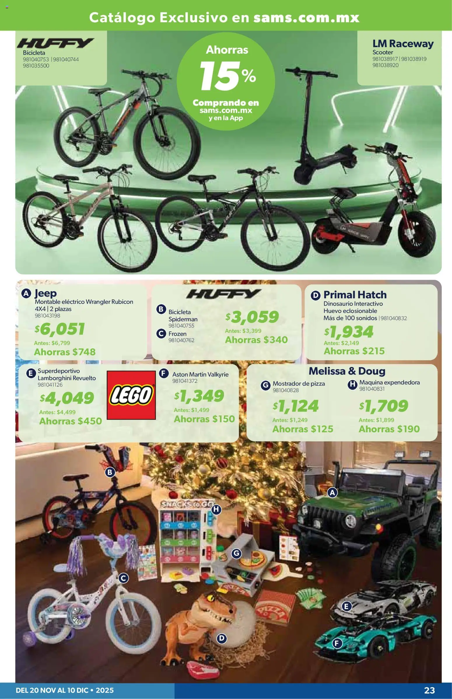 Nuevas ofertas de Sam's Club válidas en toda la República Mexicana desde el 20.11.2025. ¡Encuentra las mejores ofertas en Sam's Club catálogo Frontera! | Página: 23 | Productos: Huevo, Pizza, Scooter