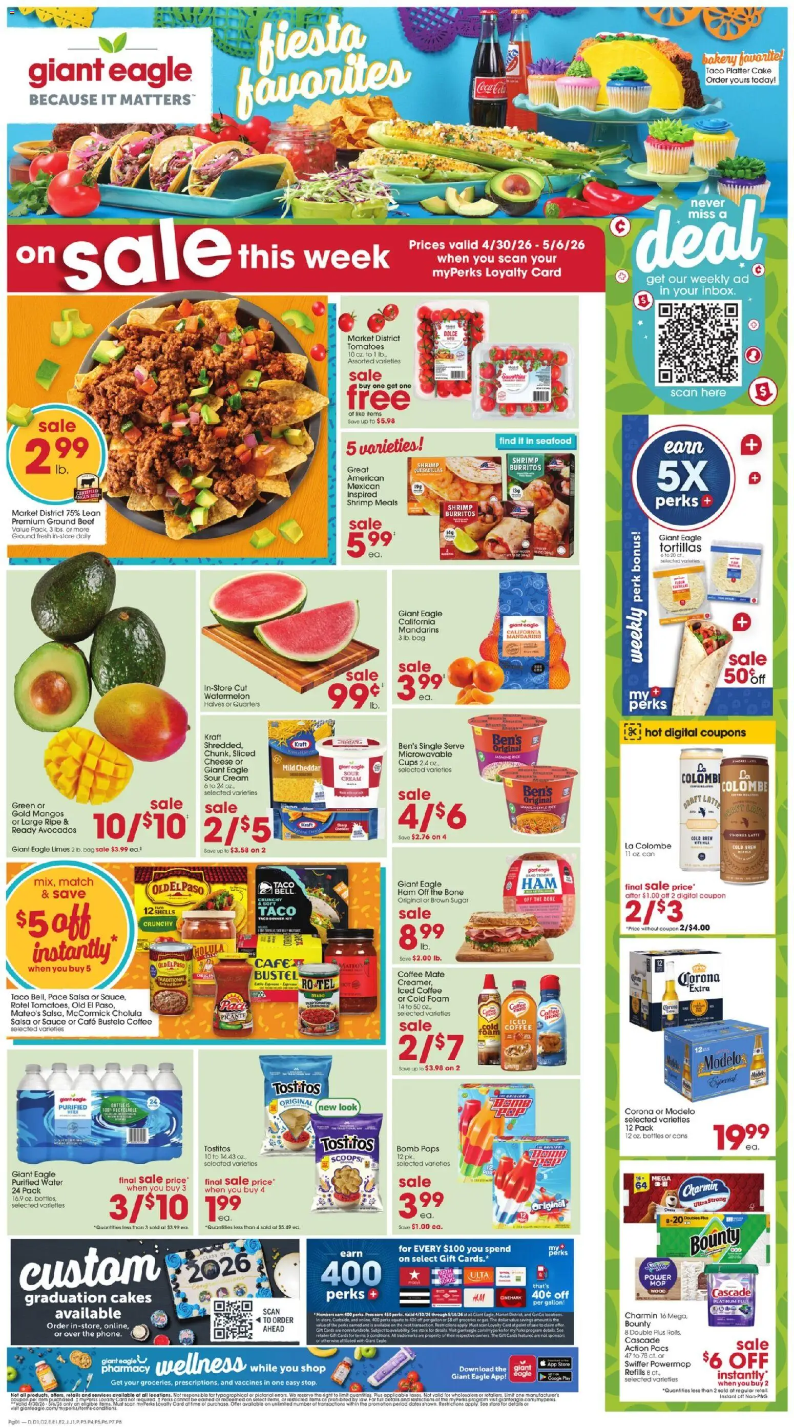Giant Eagle Weekly Ad - valid from 30.04.2026 | Page: 1 | Products: Tomatoes, Rice, Water, Watermelon