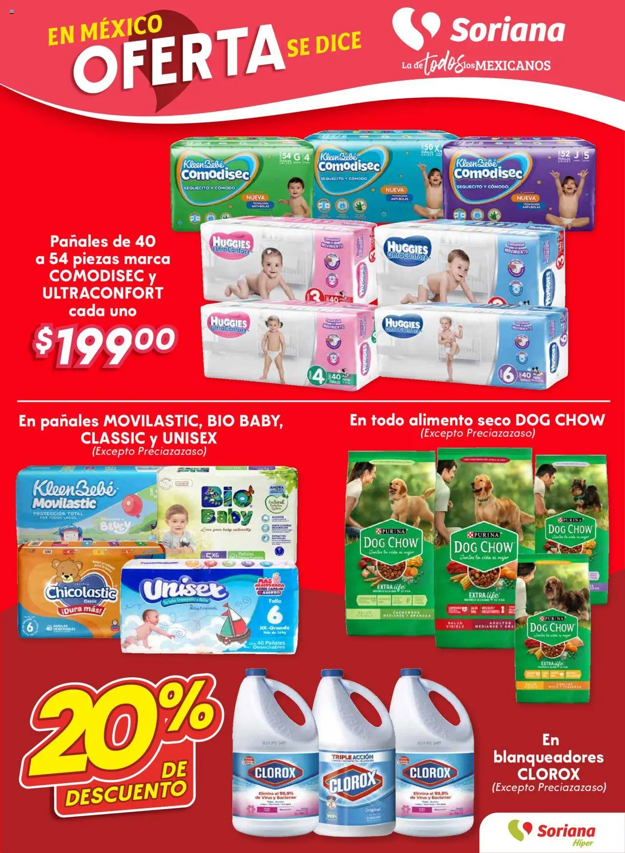 Nuevas ofertas de Soriana válidas en toda la República Mexicana desde el 09.10.2025. ¡Encuentra las mejores ofertas en Soriana - Fin de Semana Híper: Ags, Nay, Jal, Qro, Col, Mich, Gto, Hgo, Tlax, Mor, Pue, Gro, Oax, Edo. de Mex, Valle de México, Za! | Página: 5 | Productos: Pañales