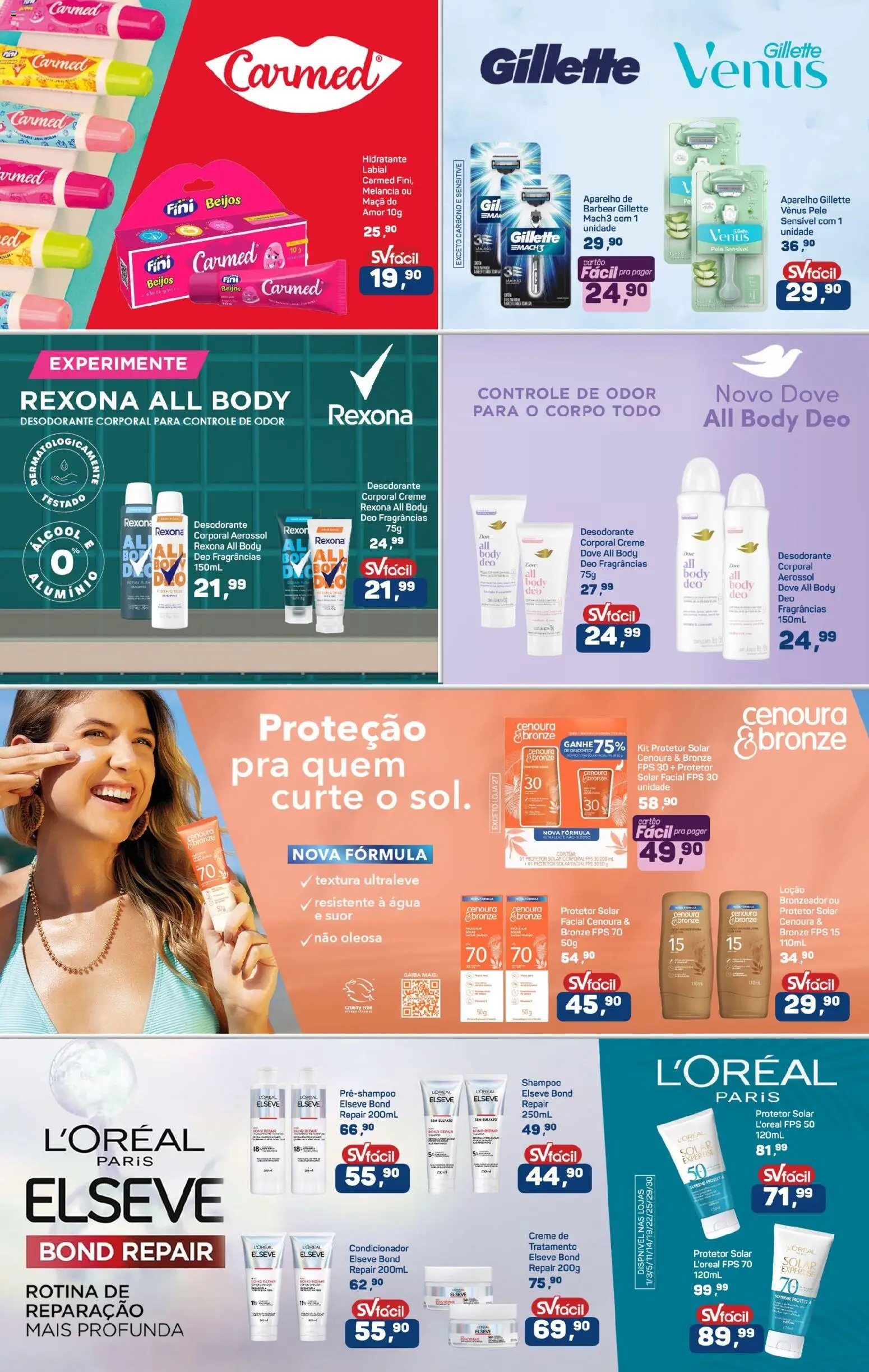 Supermercados São Vicente Folheto - válido de 14.01.2026 | Página: 7 | Produtos: Bronzeador, Desodorante, Cenoura, Protetor solar facial