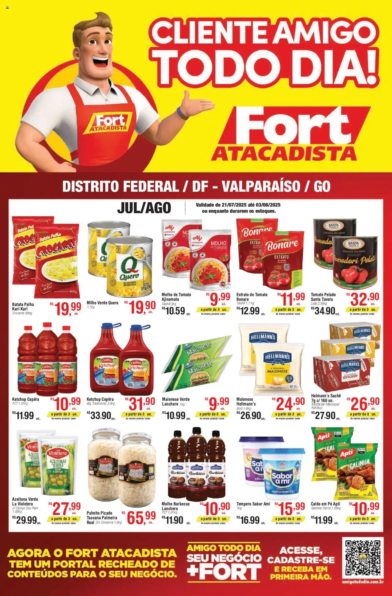 Fort Atacadista Folheto - válido de 21.07.2025 | Página: 1 | Produtos: Alho, Pimenta, Molho de tomate, Carne