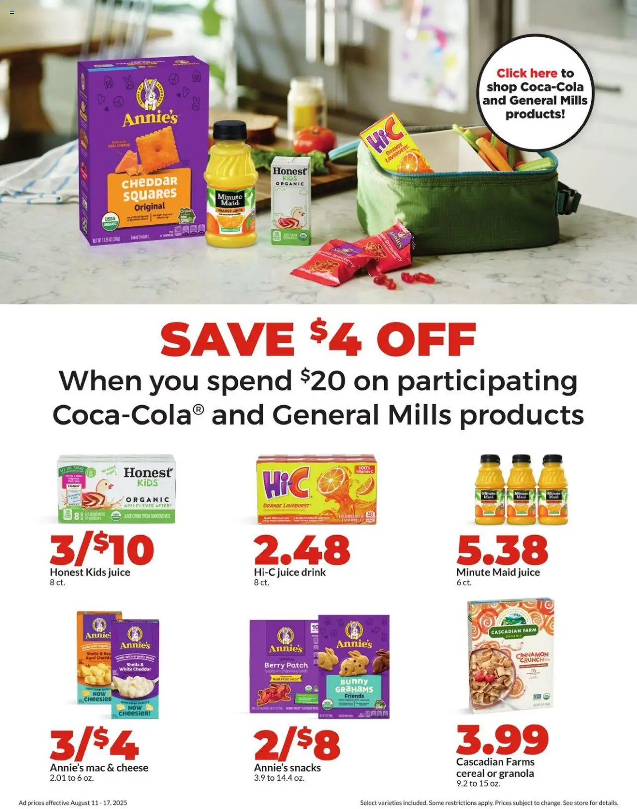 HyVee Weekly Ad - valid from 11.08.2025 | Page: 26 | Products: Cheese, Juice, Pasta