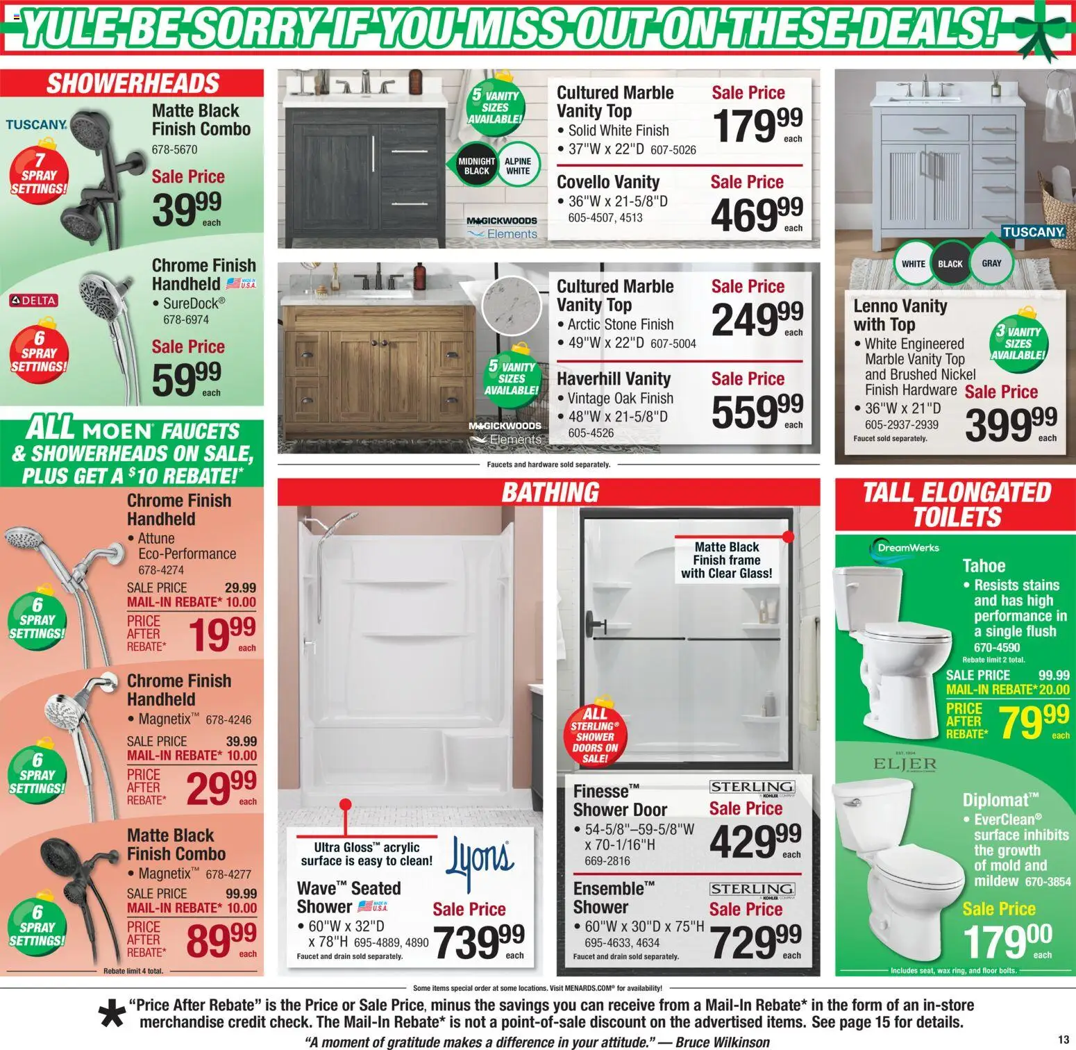 Menards - Weekly Ad - valid from 29.11.2025 | Page: 20 | Products: Shower, Acrylic, Shower Door