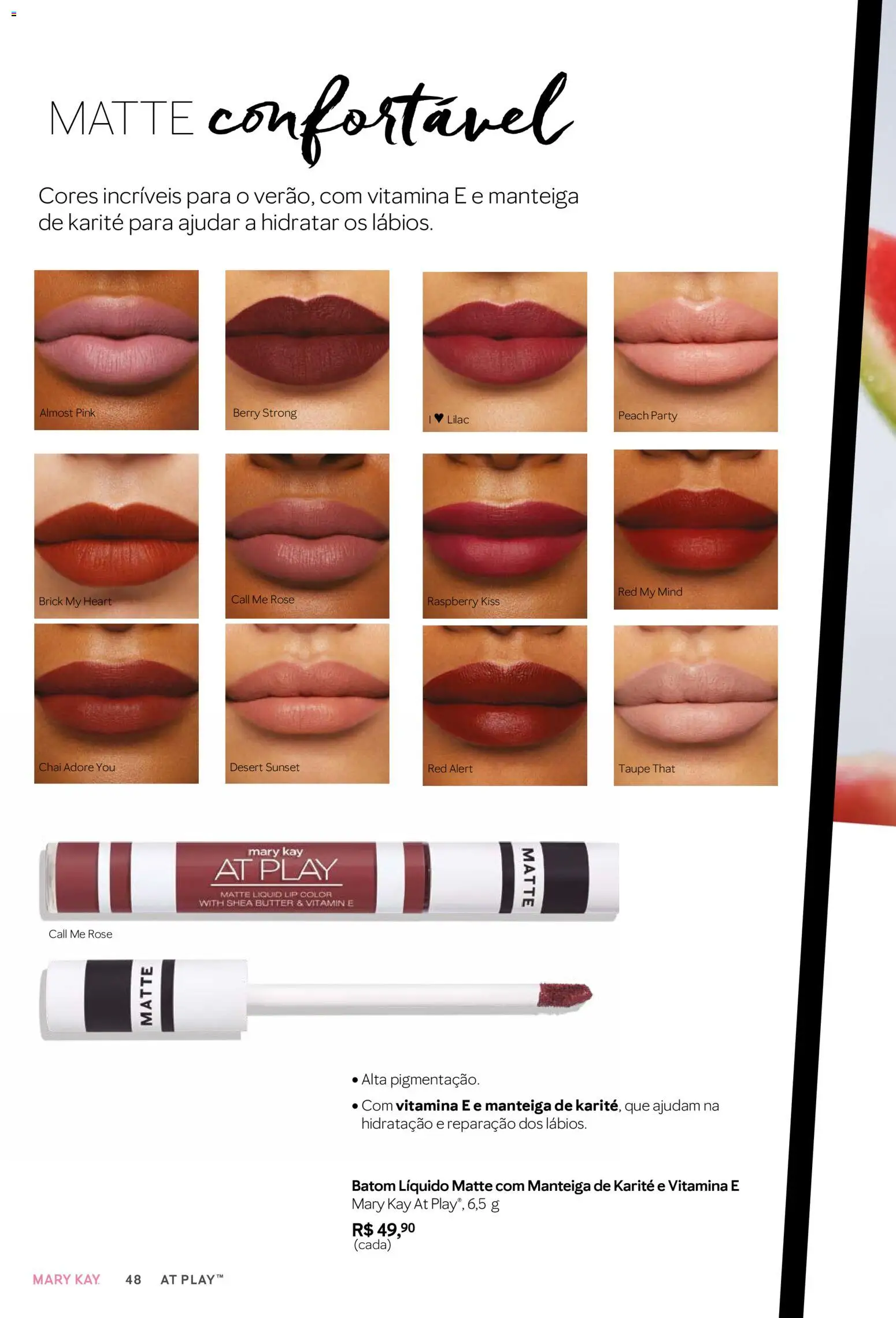 Mary Kay Folheto - válido de 01.03.2026 | Página: 48 | Produtos: Batom, Manteiga