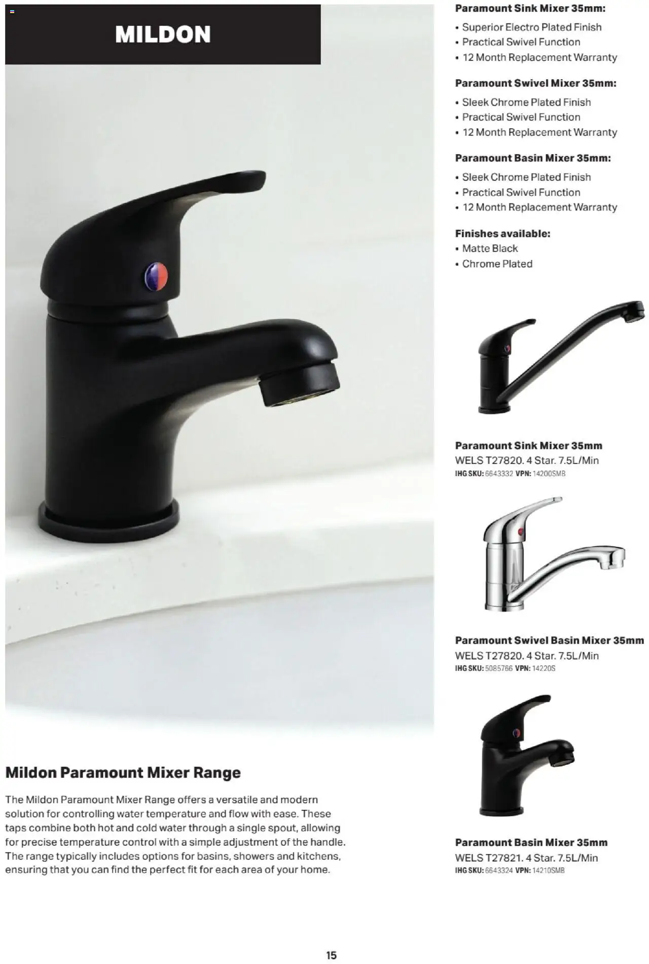 Mitre 10 catalogue - valid from 27.06.2025 | Page: 15 | Products: Sink, Water, Mixer