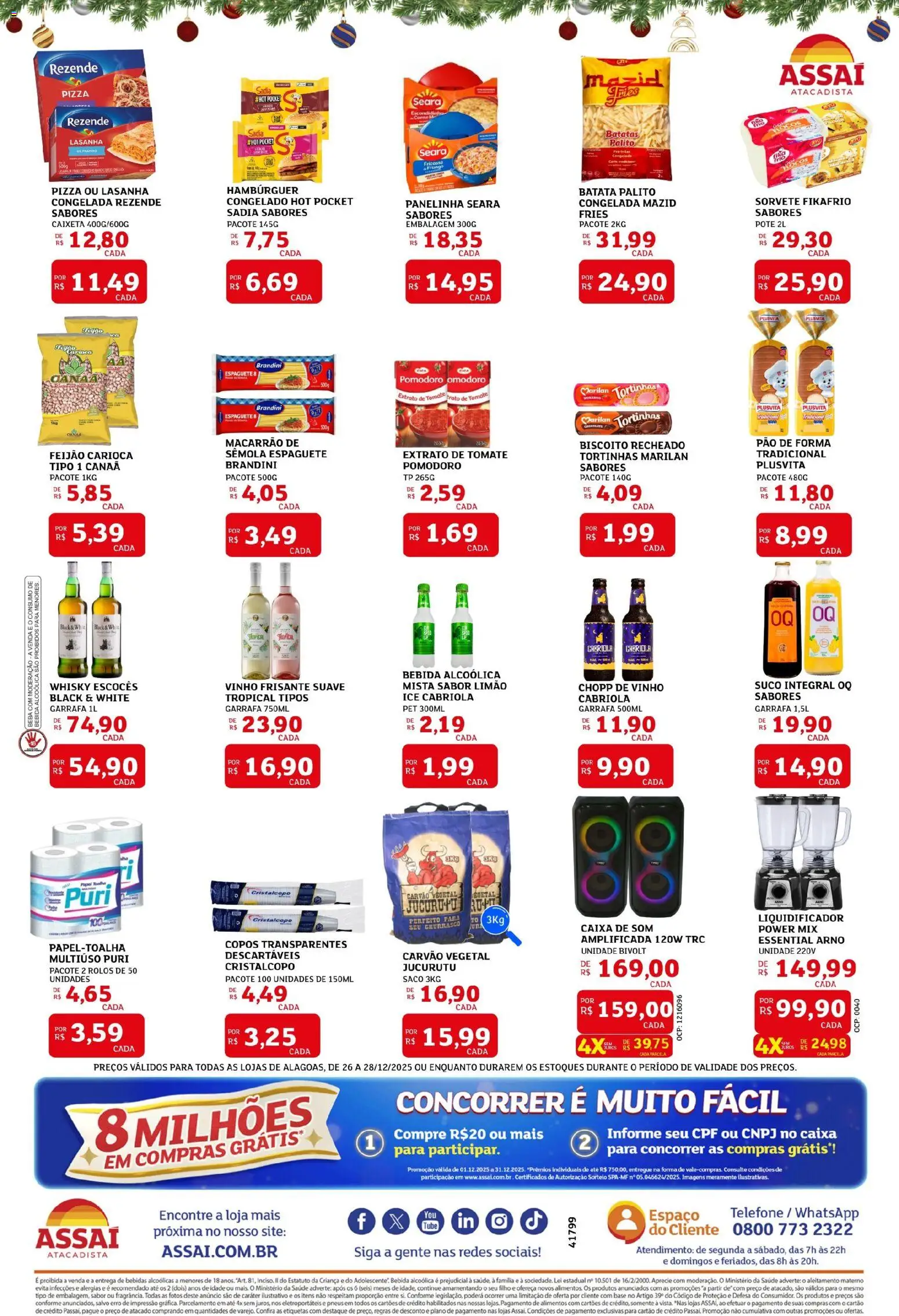 Assaí Atacadista Folheto - válido de 26.12.2025 | Página: 2 | Produtos: Whisky, Caixa, Hambúrguer, Copos