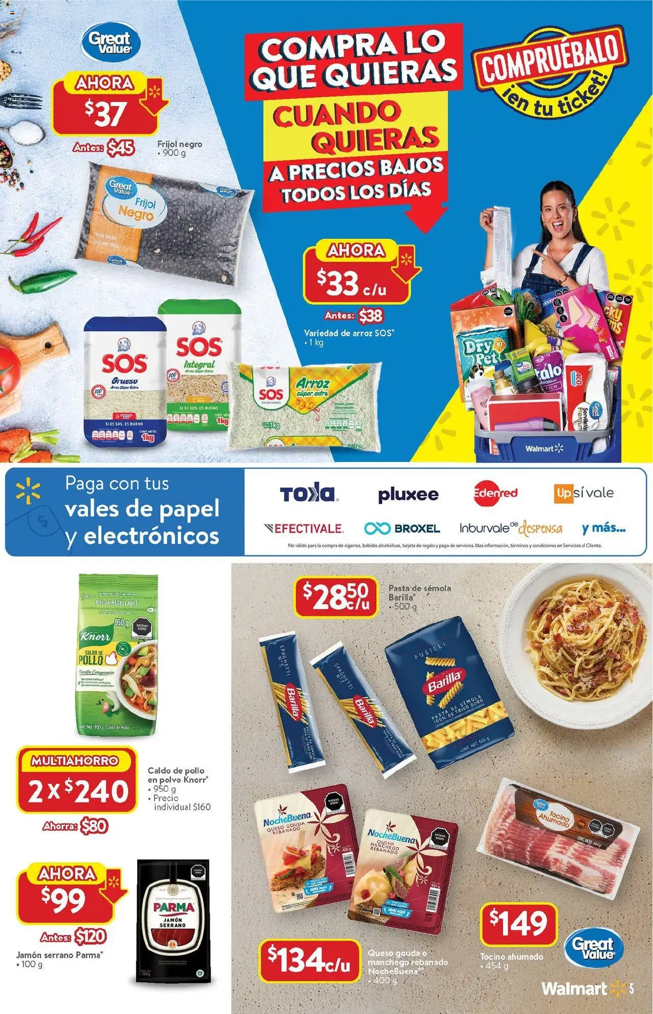 Nuevas ofertas de Walmart válidas en toda la República Mexicana desde el 14.08.2025. ¡Encuentra las mejores ofertas en Walmart - Folleto! | Página: 5 | Productos: Pollo, Bolsa, Jamón, Polvo