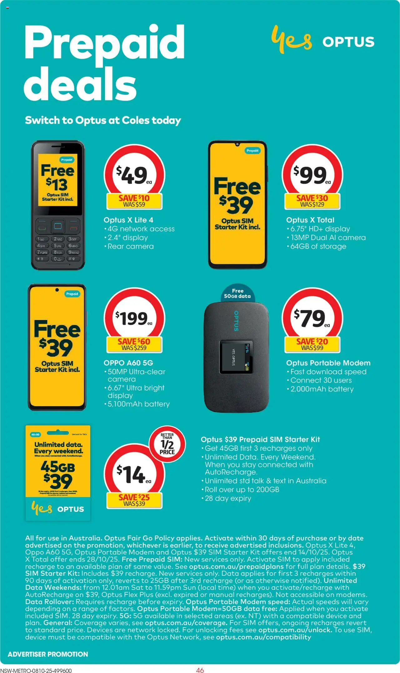 Coles catalogue - valid from 08.10.2025 | Page: 46 | Products: Battery, Device, Portable, Modem