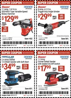 Harbor Freight Weekly Ad - valid from 14.07.2025 | Page: 5 | Products: Angle Grinder, Hammer, Sheet, Grinder