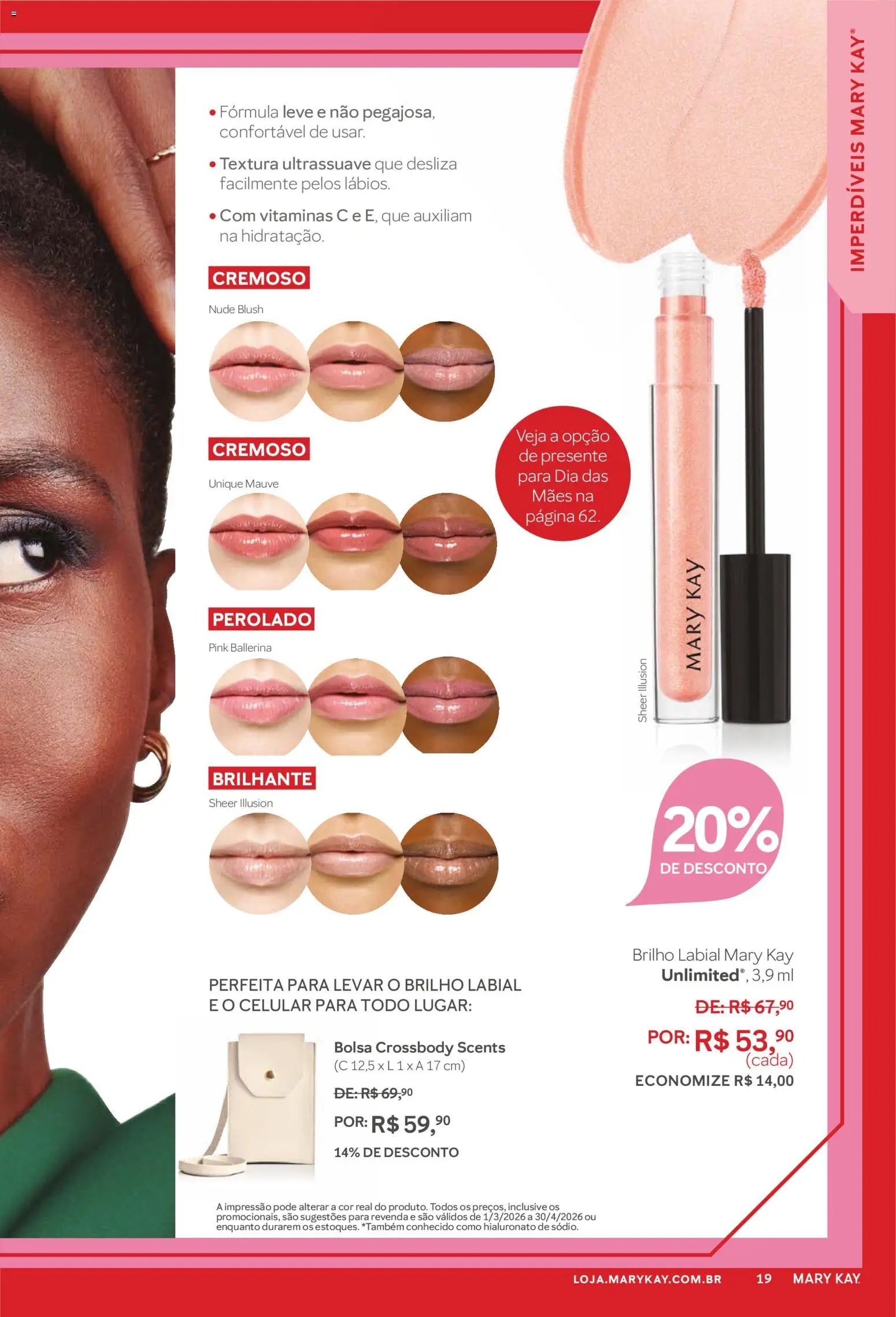 Mary Kay Folheto - válido de 01.03.2026 | Página: 19 | Produtos: Celular, Blush, Bolsa