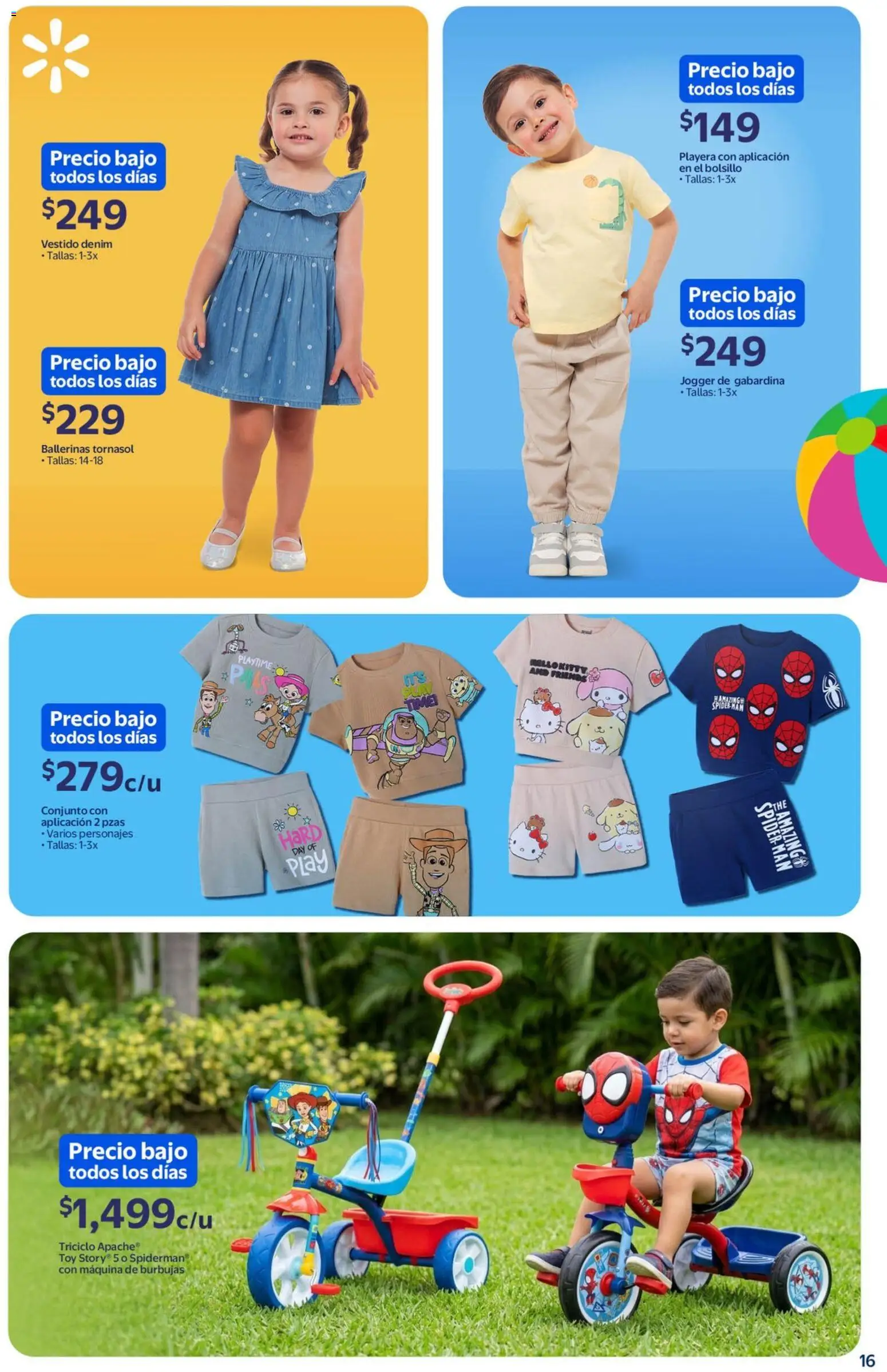 Nuevas ofertas de Walmart válidas en toda la República Mexicana desde el 10.04.2026. ¡Encuentra las mejores ofertas en Walmart folleto Los regalos favoritos de los niños! | Página: 16 | Productos: Vestido, Playera, Conjunto