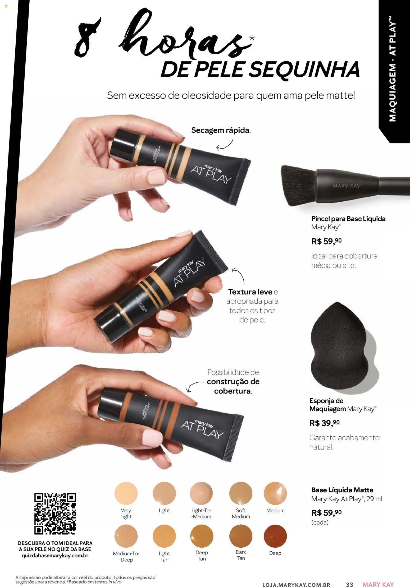 Mary Kay Folheto - válido de 01.11.2025 | Página: 33 | Produtos: Maquiagem, Pincel, Esponja, Base