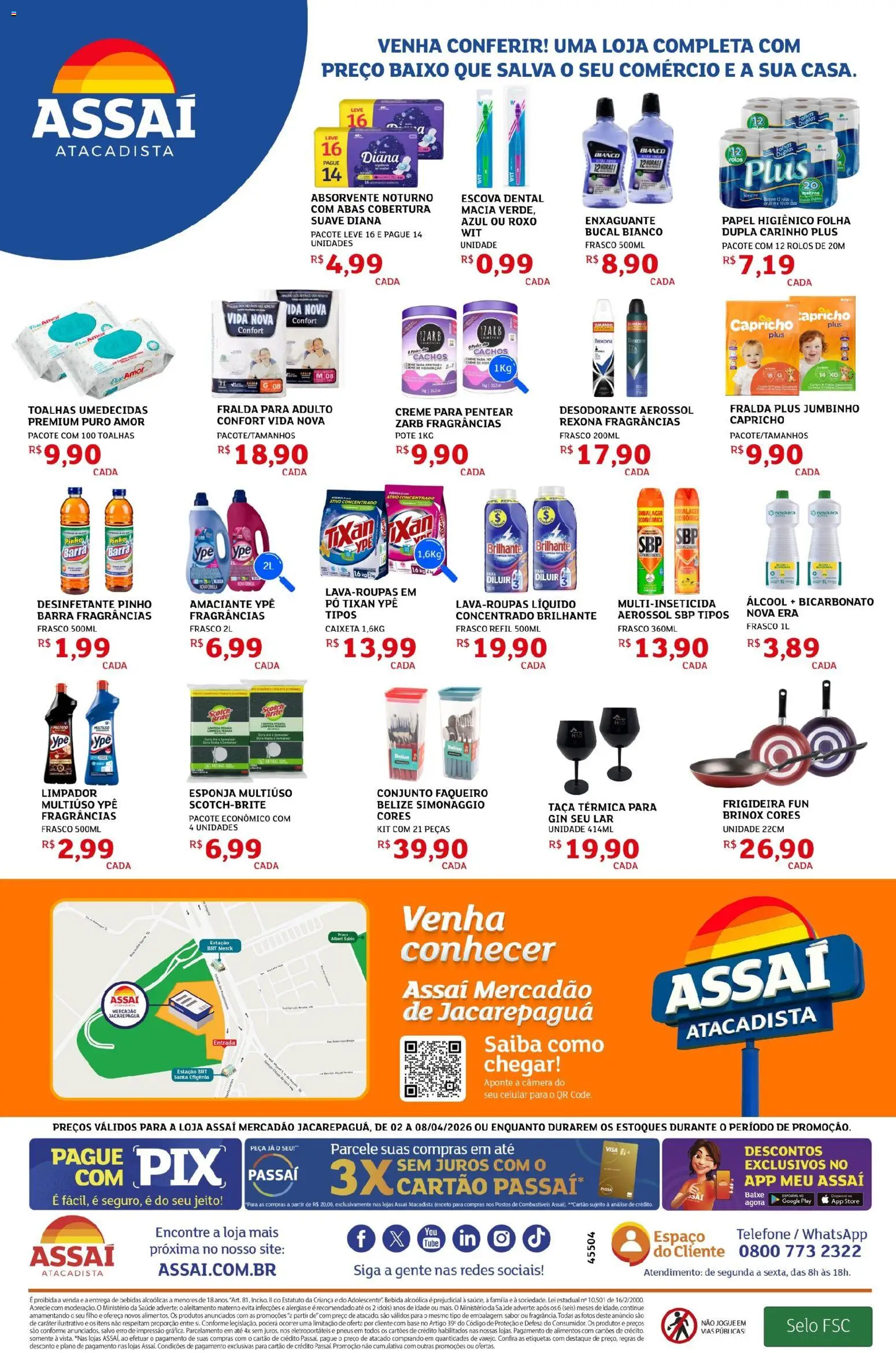 Assaí Atacadista Folheto - válido de 02.04.2026 | Página: 4 | Produtos: Pó, Rexona, Bebida, Desinfetante