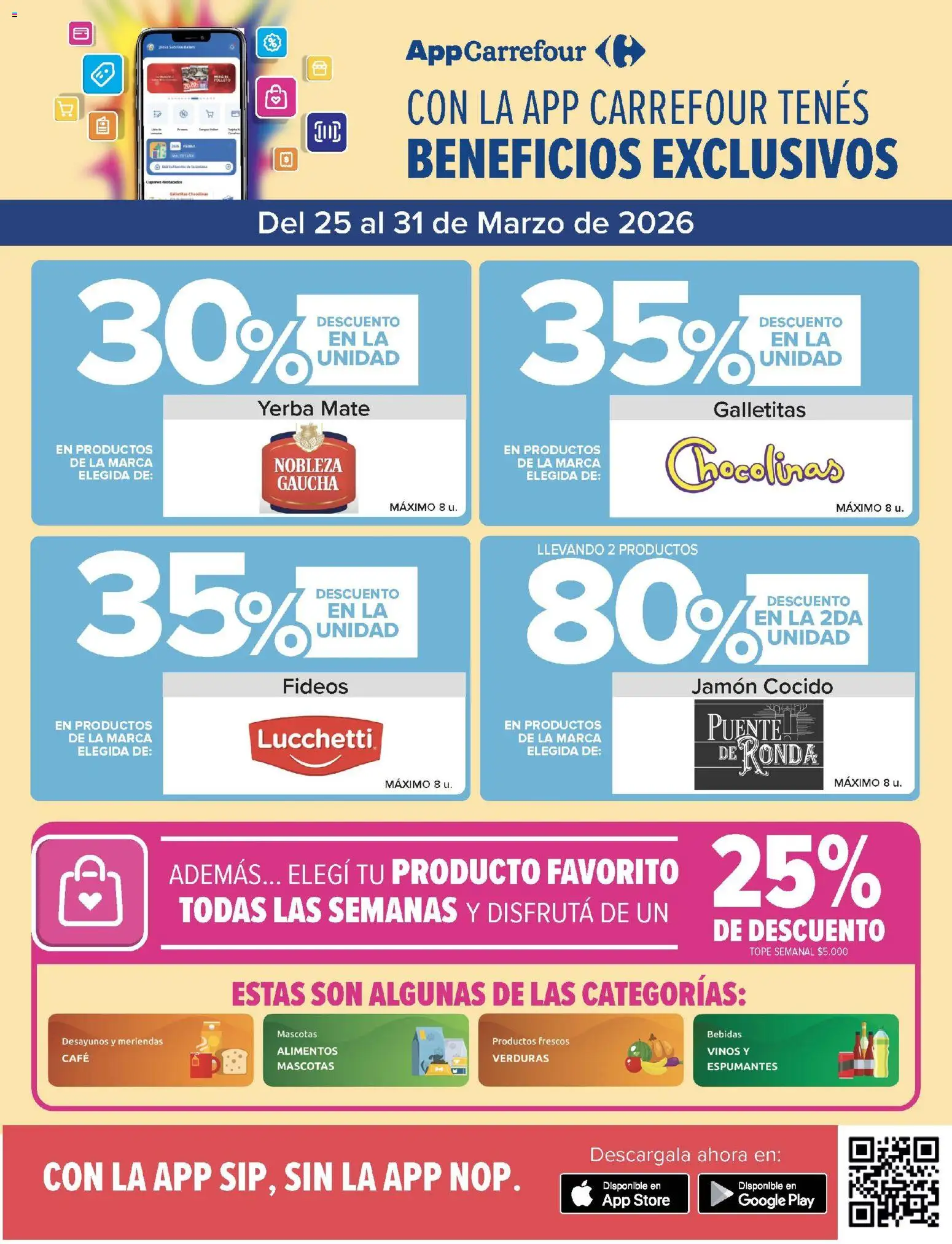 Carrefour - Ofertas AHORRO GIGANTE │ válido desde el 25.03.2026 | Página: 3 | Productos: Mate, Galletitas, Jamón cocido, Jamón