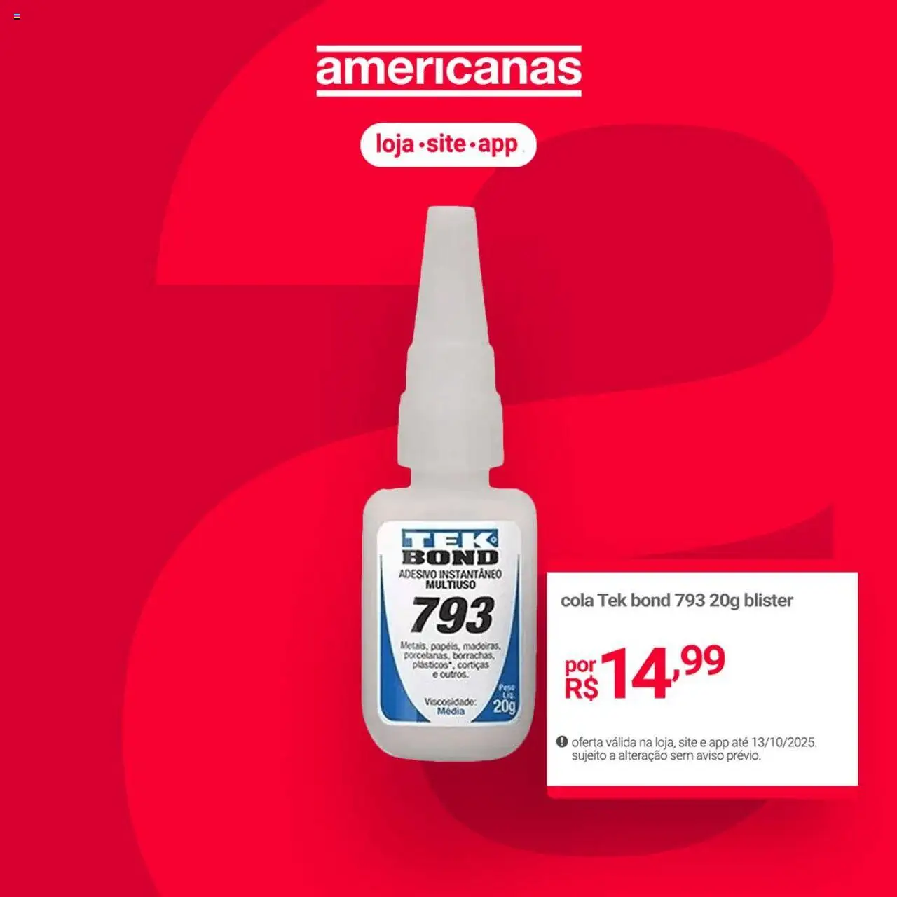 Lojas Americanas Folheto - válido de 01.10.2025 | Página: 6 | Produtos: Cola