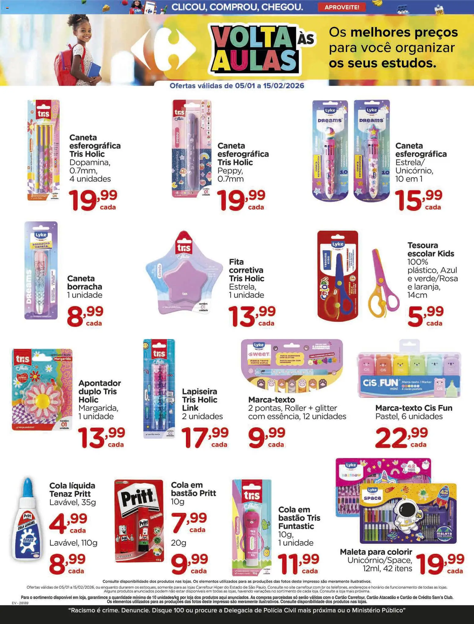 Carrefour Folheto - válido de 05.01.2026 | Página: 8 | Produtos: Lapiseira, Caneta, Tesoura, Fita