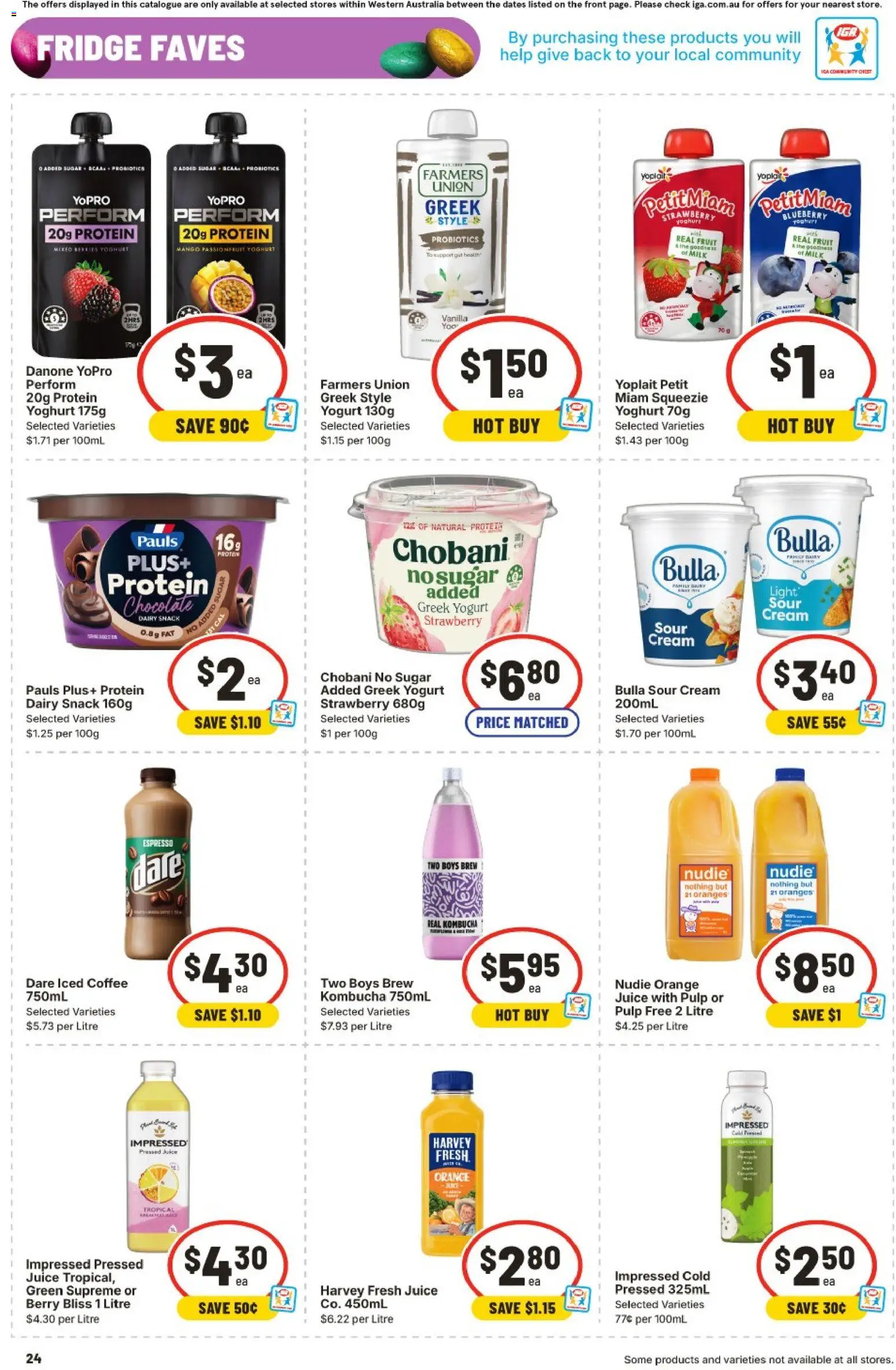 IGA catalogue - valid from 25.03.2026 | Page: 24 | Products: Light, Yoghurt, Chocolate, Juice