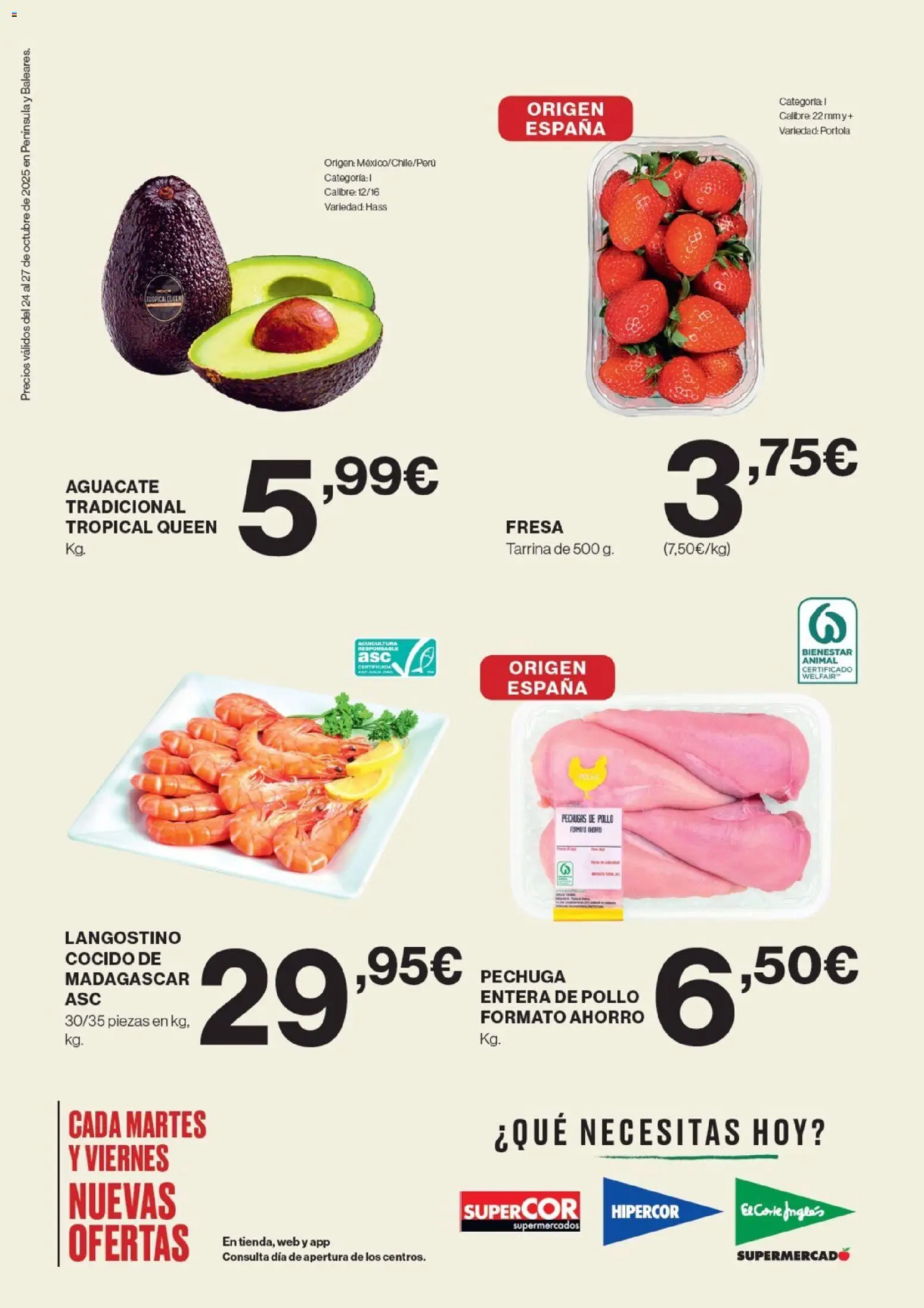 Nuevas ofertas de El Corte Inglés válidas en toda la República Mexicana desde el 24.10.2025. ¡Encuentra las mejores ofertas en El Corte Inglés catálogo! | Página: 2 | Productos: Pollo, Fresa, Aguacate