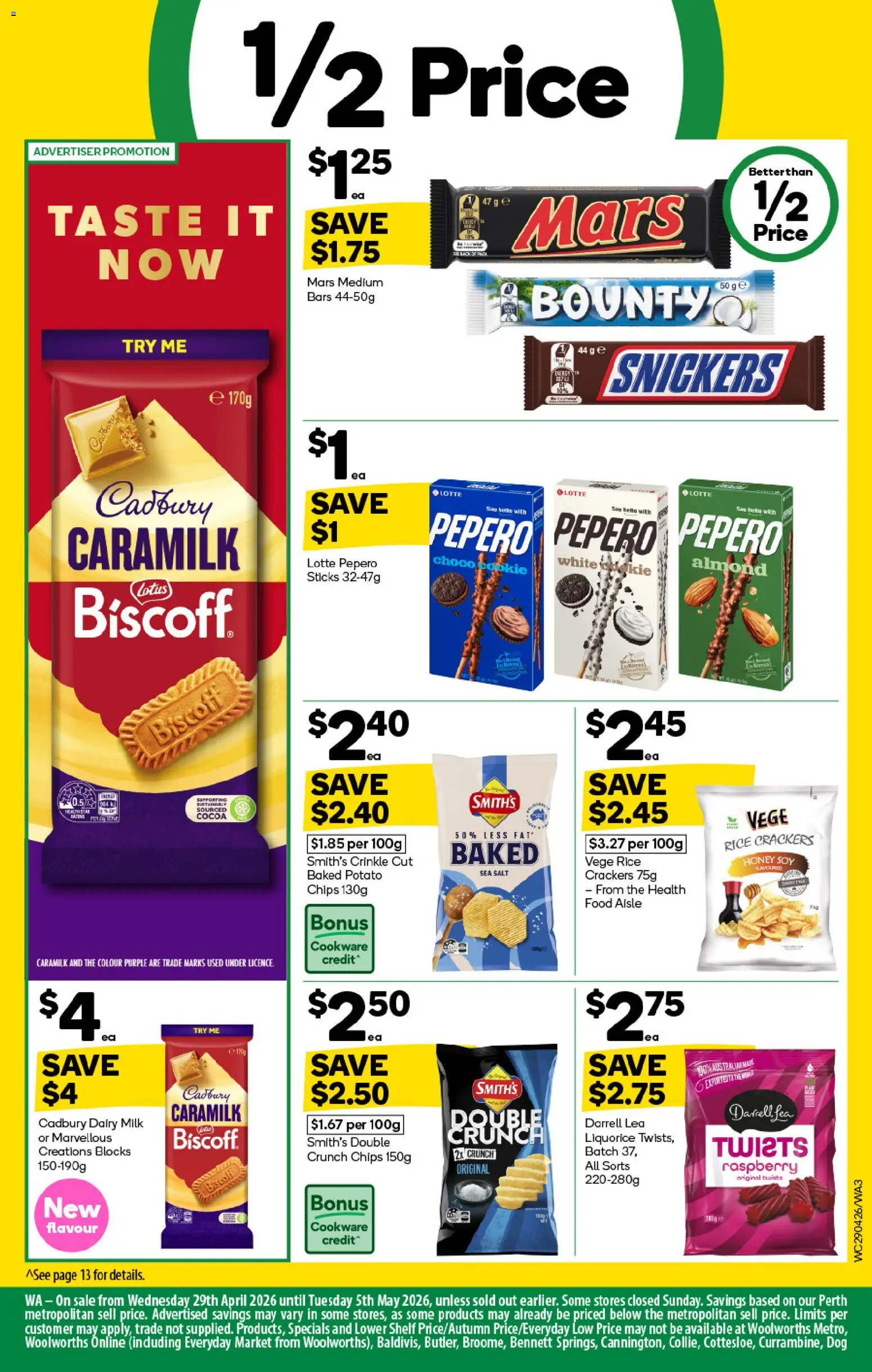 Woolworths catalogue - valid from 29.04.2026 | Page: 3 | Products: Cocoa, Crackers, Rice, Salt