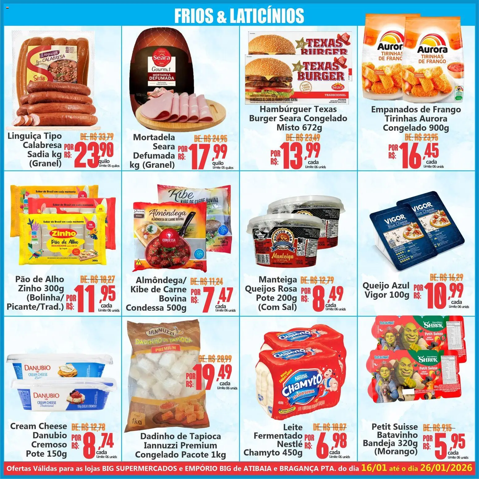 Big Supermercados Folheto - válido de 16.01.2026 | Página: 5 | Produtos: Pao de alho, Pão, Hambúrguer, Frango