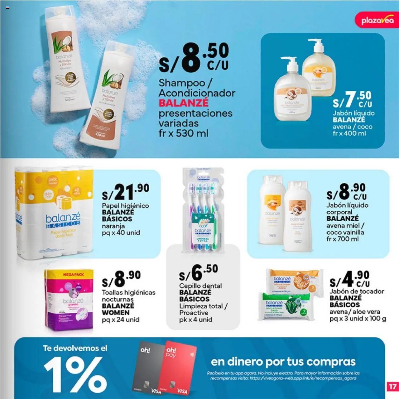 Catálogo Plaza Vea válido desde 20.10.2025 | Página: 17 | Productos: Acondicionador, Jabón, Té, Avena