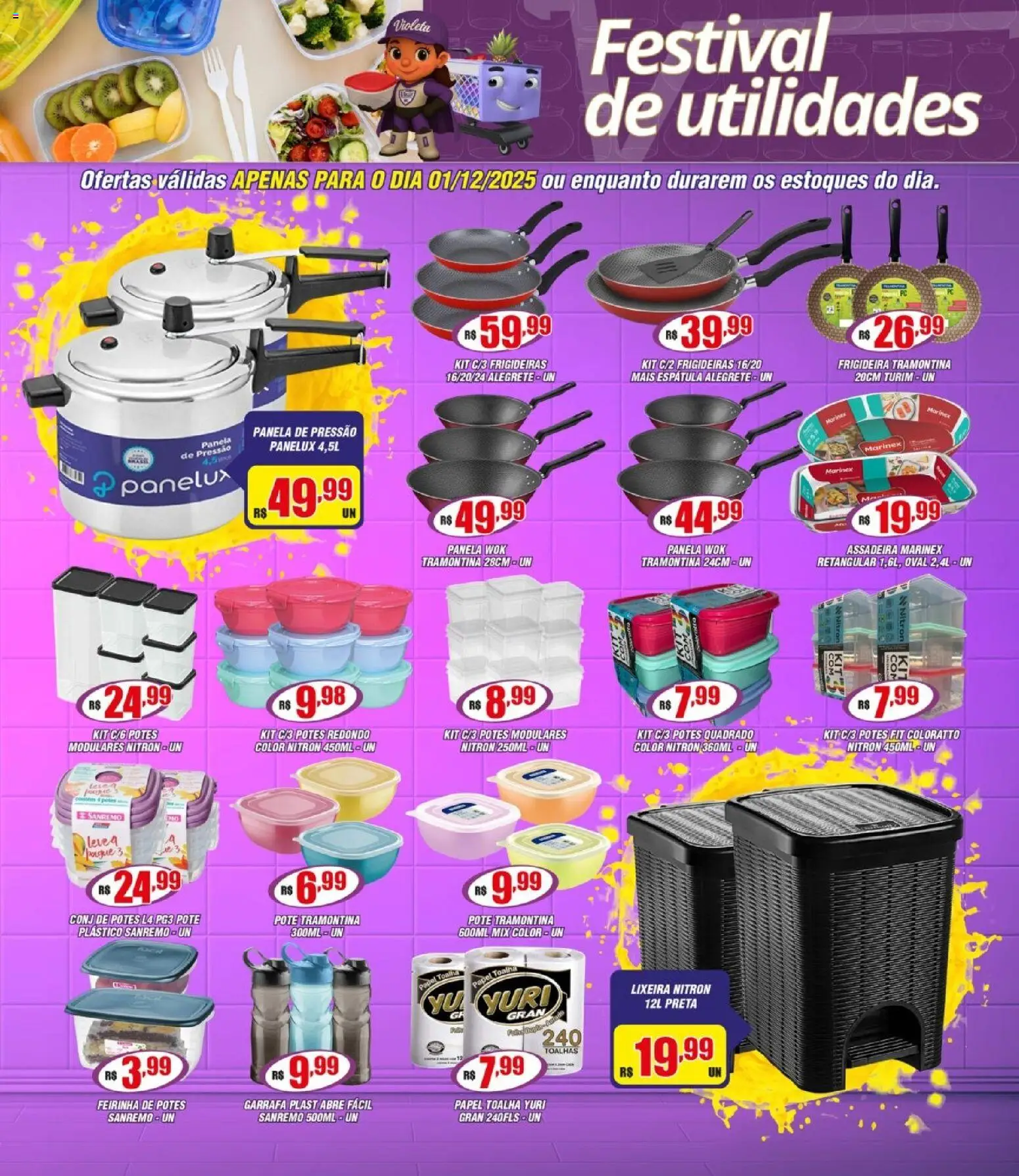 Violeta Supermercados Folheto - válido de 01.12.2025 | Página: 2 | Produtos: Panela, Lixeira, Potes, Espátula
