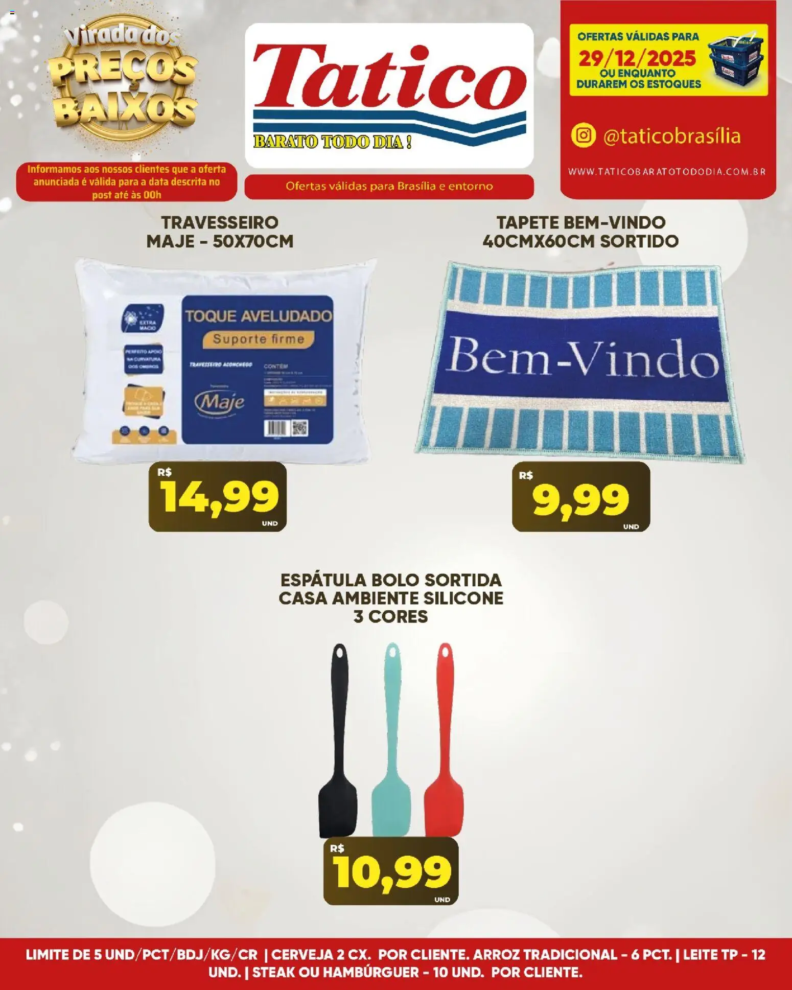 Tatico Folheto - válido de 30.12.2025 | Página: 34 | Produtos: Travesseiro, Leite, Arroz, Espátula