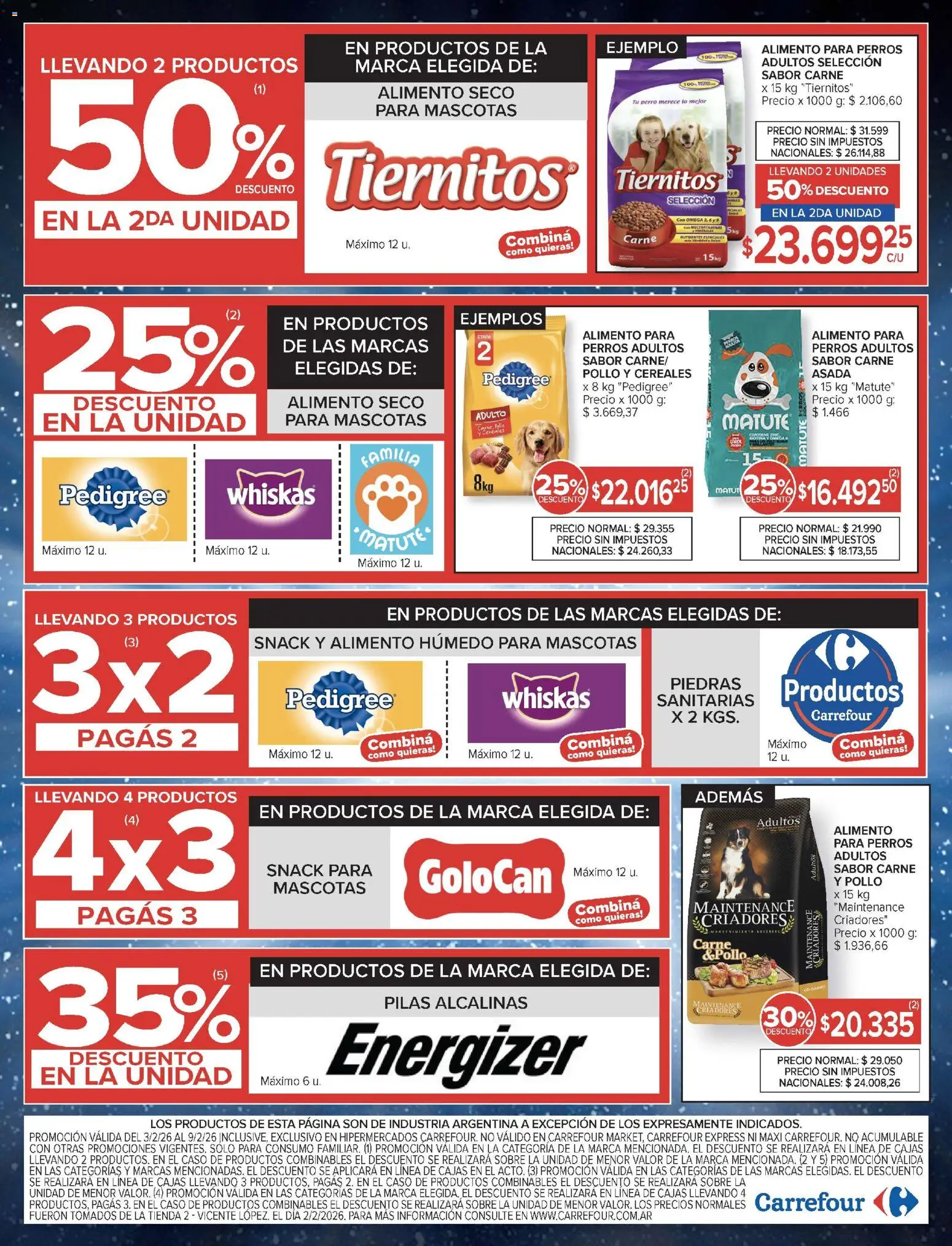 Carrefour ofertas │ válido desde el 03.02.2026 | Página: 22 | Productos: Caso, Sobre, Pilas, Cereales