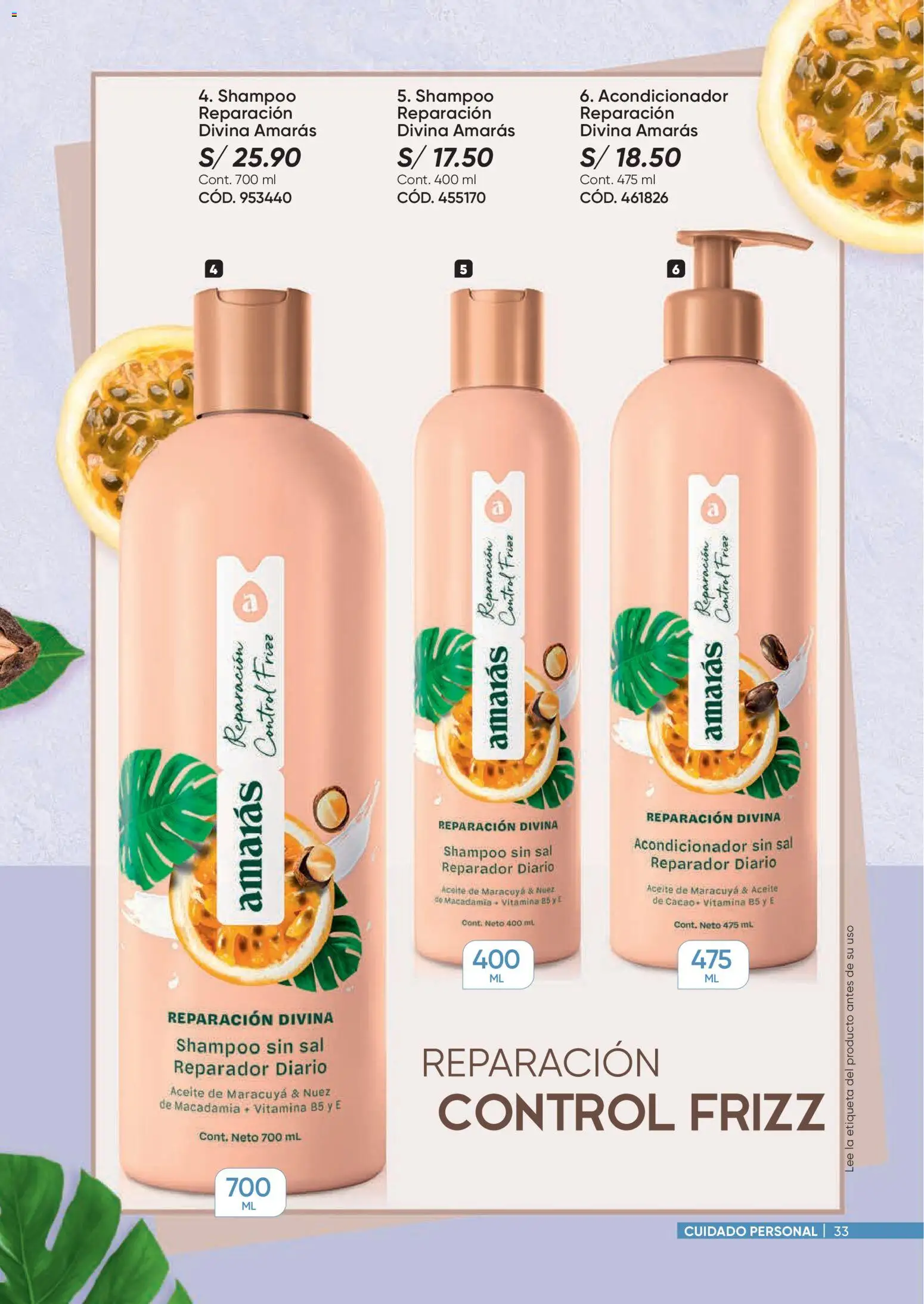 Catálogo Azzorti válido desde 09.03.2026 | Página: 33 | Productos: Shampoo, Acondicionador, Aceite