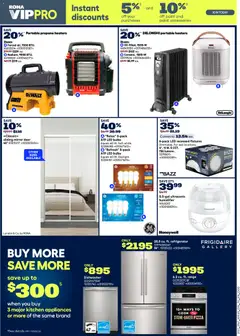 Preview of Rona weekly flyer from shop Rona valid from 01.01.2026 | Page: 4 | Products: Disk, Refrigerator, Dishwasher, Mirror