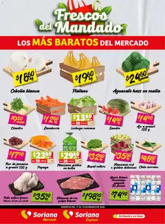 Vista previa de Soriana Frescos del Mandado Mercado: BCS, Son y Sin, nuevo folleto de la tienda, válido en México a partir del 17.03.2026