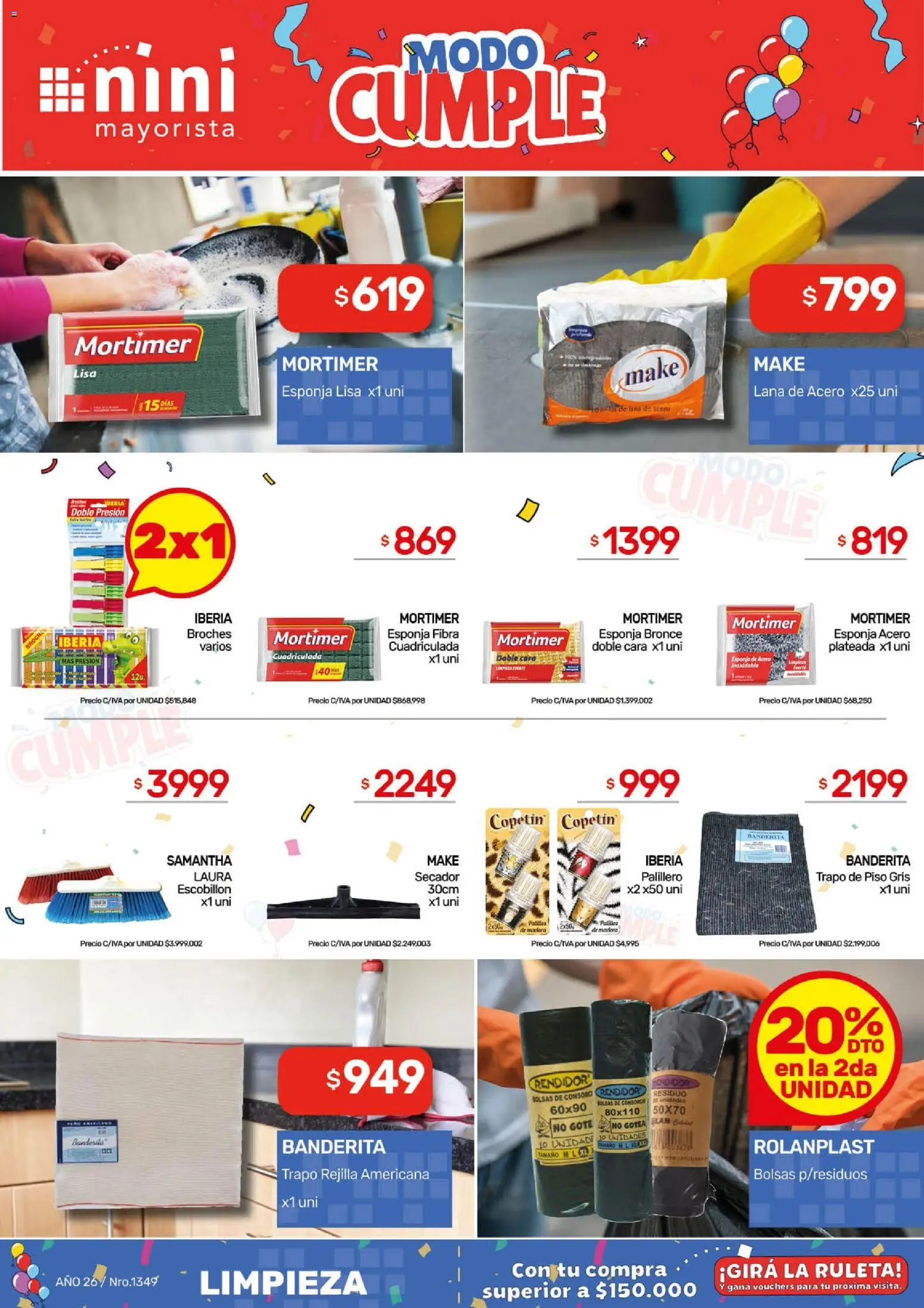 NINI Mayorista Ofertas │ válido desde el 02.03.2026 | Página: 12 | Productos: Trapo de piso, Rejilla, Esponja, Escobillon