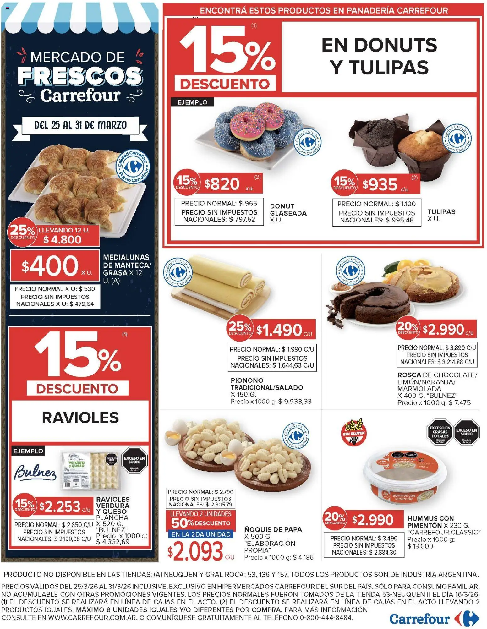 Carrefour Market catálogo │ válido desde el 25.03.2026 | Página: 19 | Productos: Panadería, Plancha, Ravioles, Ñoquis