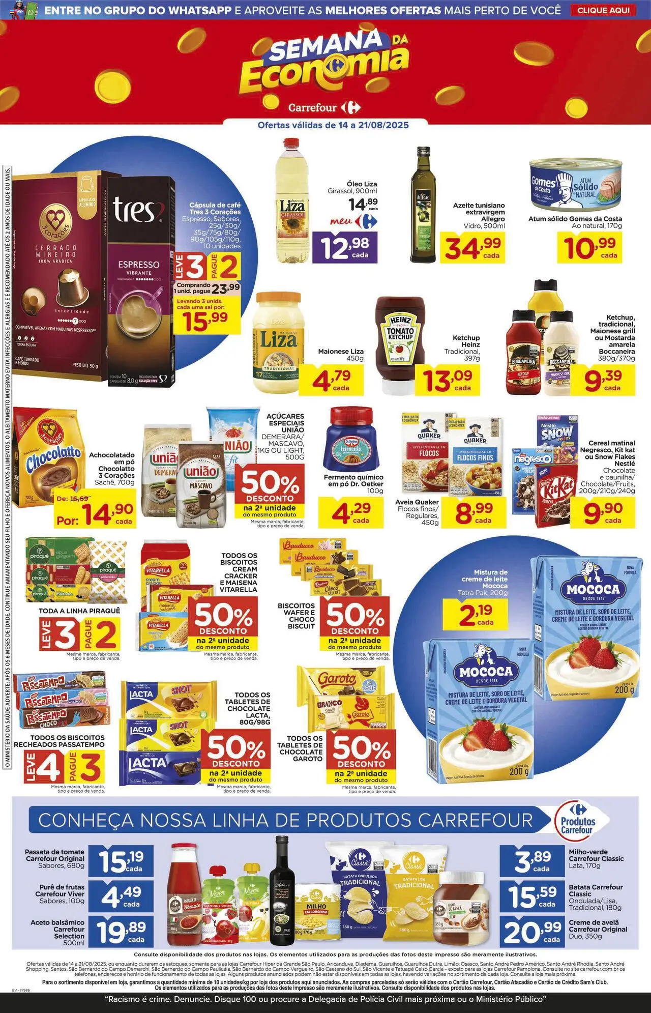 Carrefour Folheto - válido de 14.08.2025 | Página: 4 | Produtos: Grill, Óleo, Ketchup, Creme