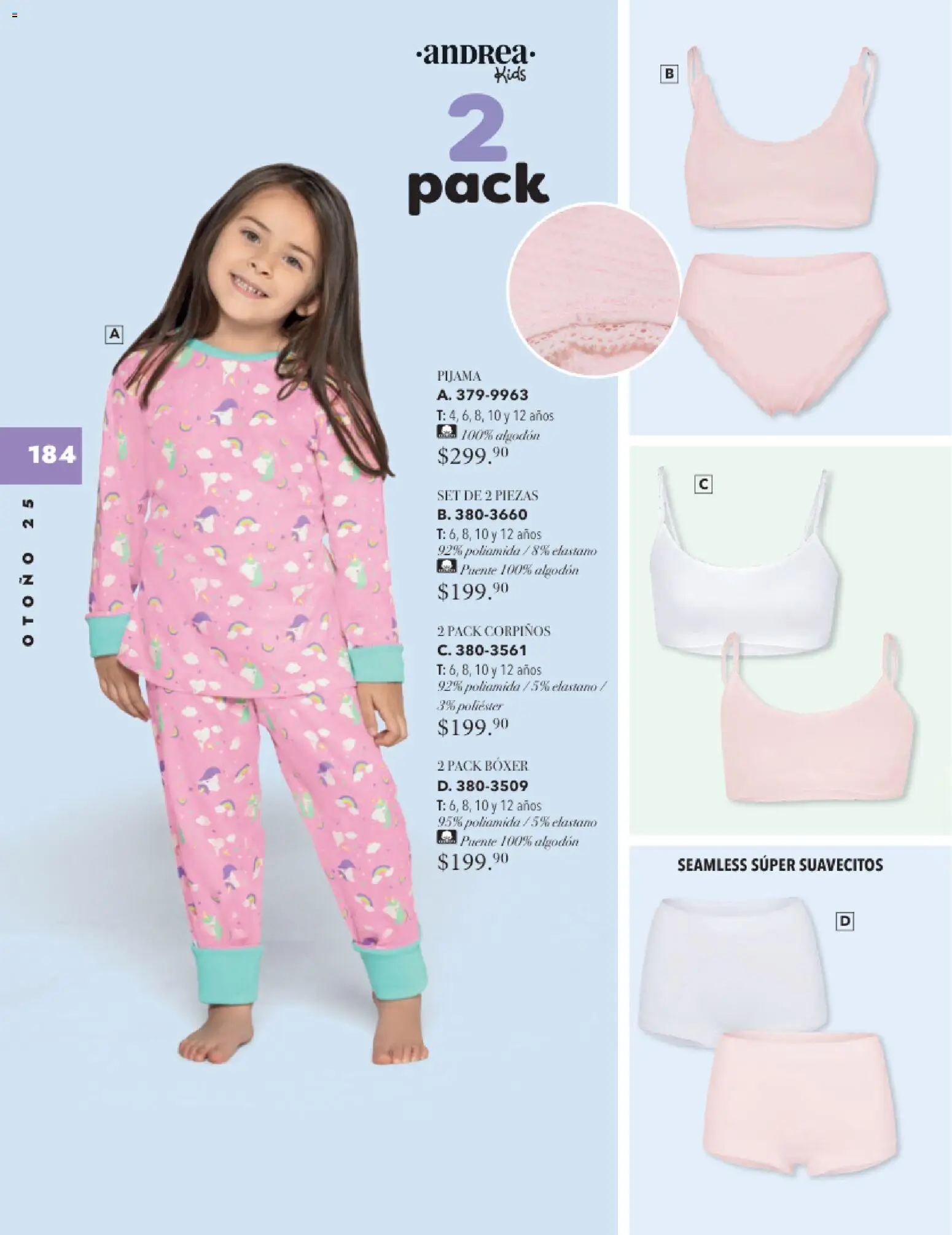 Nuevas ofertas de Andrea válidas en toda la República Mexicana desde el 26.11.2025. ¡Encuentra las mejores ofertas en Andrea catálogo Infantil Kids! | Página: 127 | Productos: Pijama, Algodón