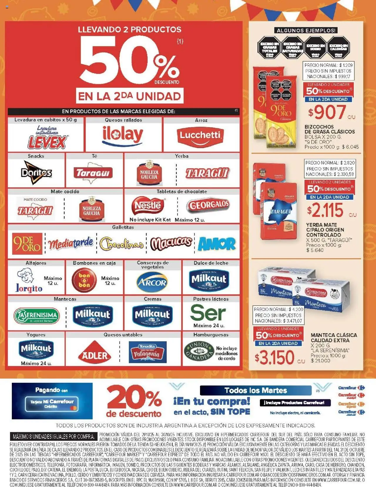 Carrefour ofertas - Comodoro │ válido desde el 21.10.2025 | Página: 9 | Productos: Caja, Manteca, Cerdo, Bizcochos
