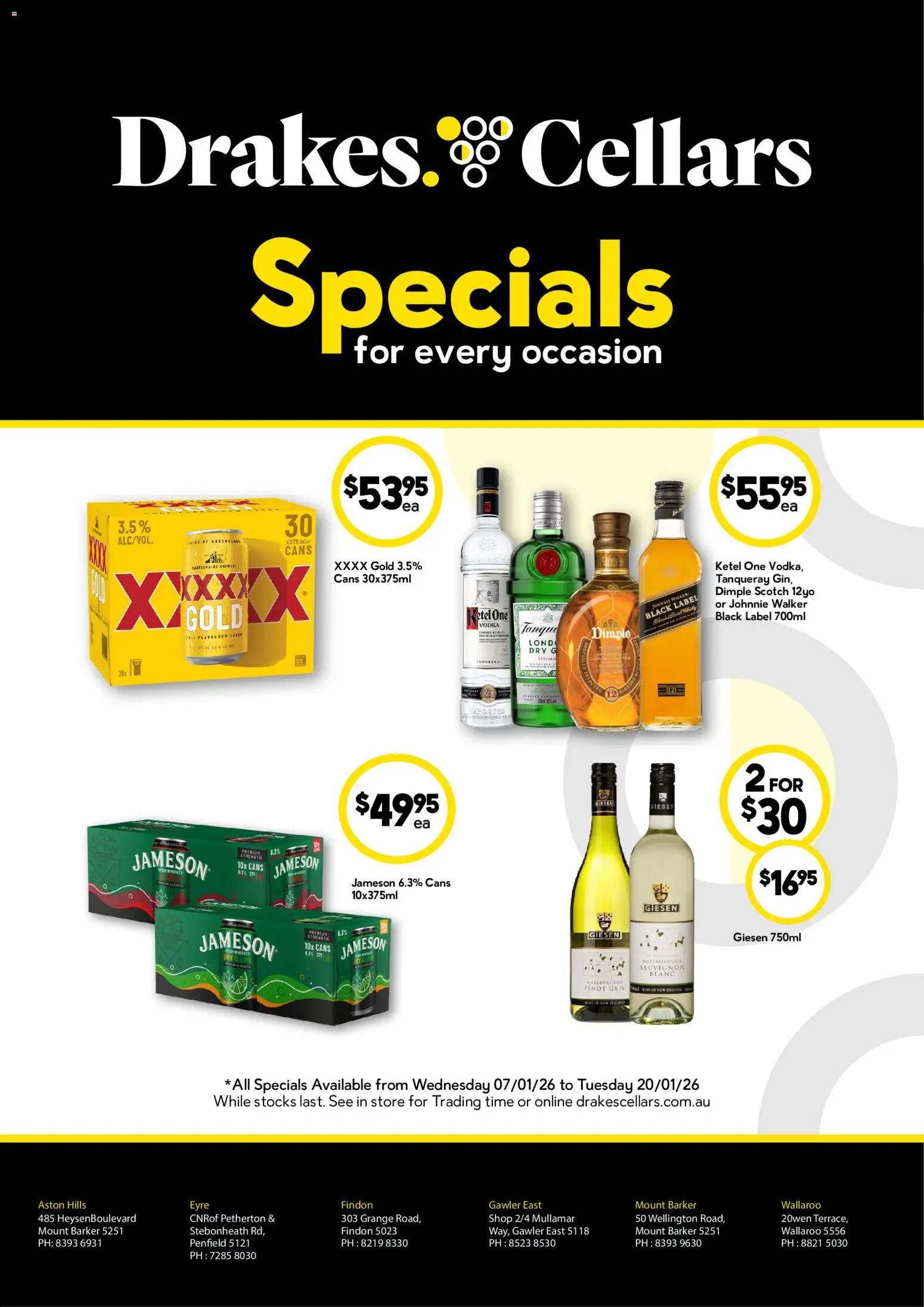 Drakes catalogue - valid from 07.01.2026 | Page: 1 | Products: Vodka, Scotch