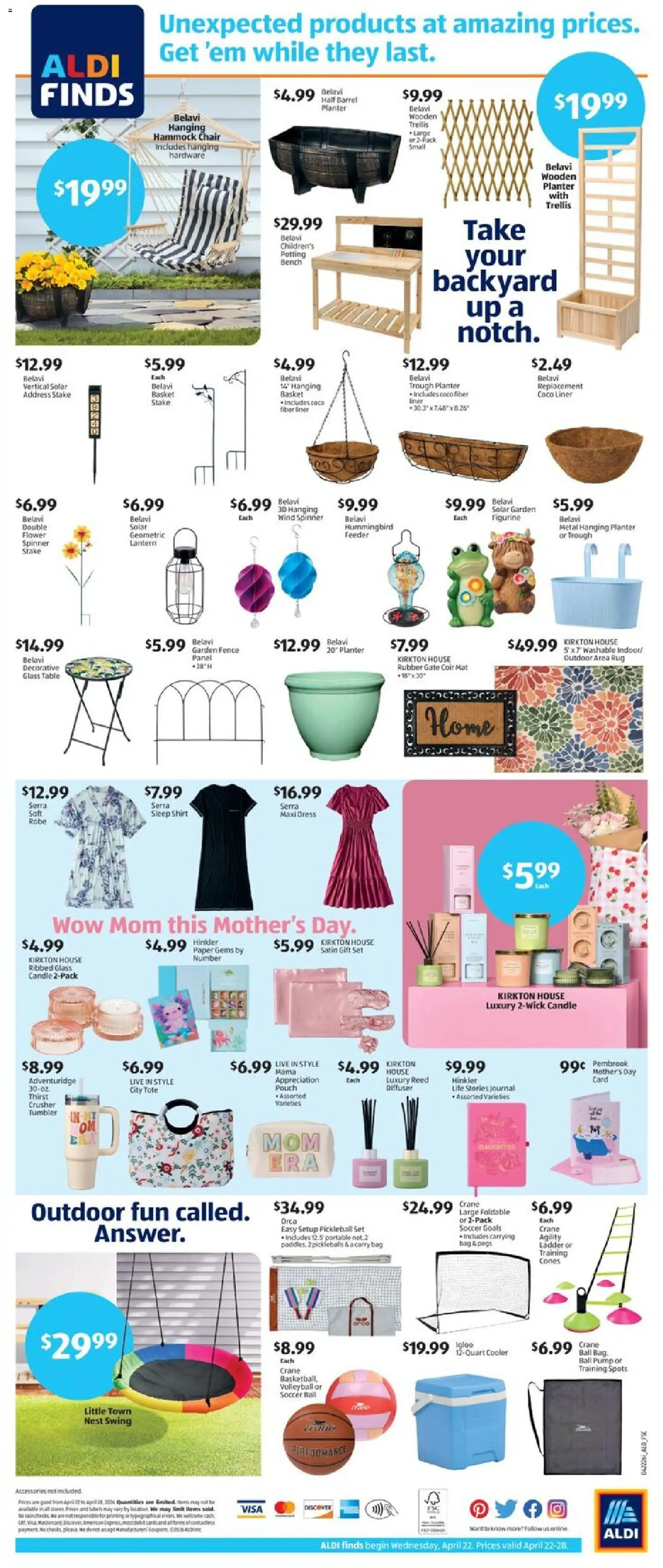 Aldi Weekly Ad - valid from 22.04.2026 | Page: 2 | Products: Ladder, Chair, Shirt, Bag