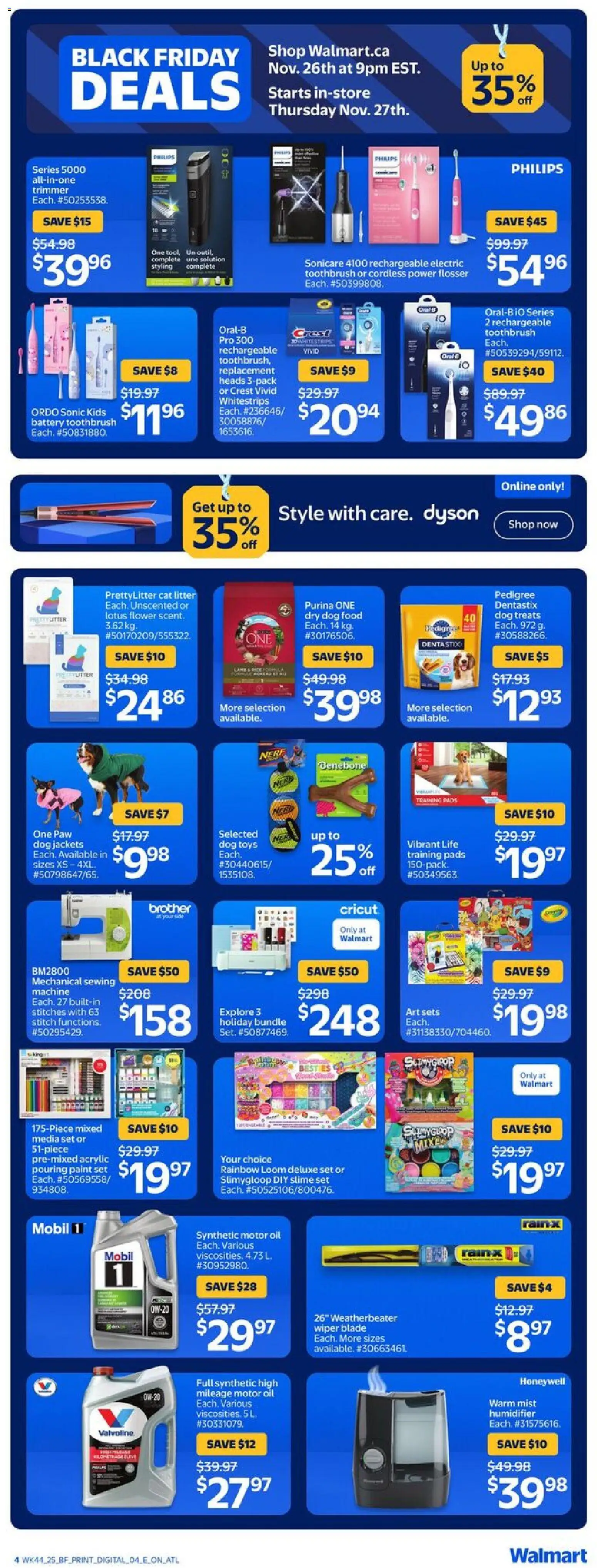 Walmart flyer valid from 26.11.2025 | Page: 5 | Products: Sewing machine, Electric toothbrush, Battery, Oil