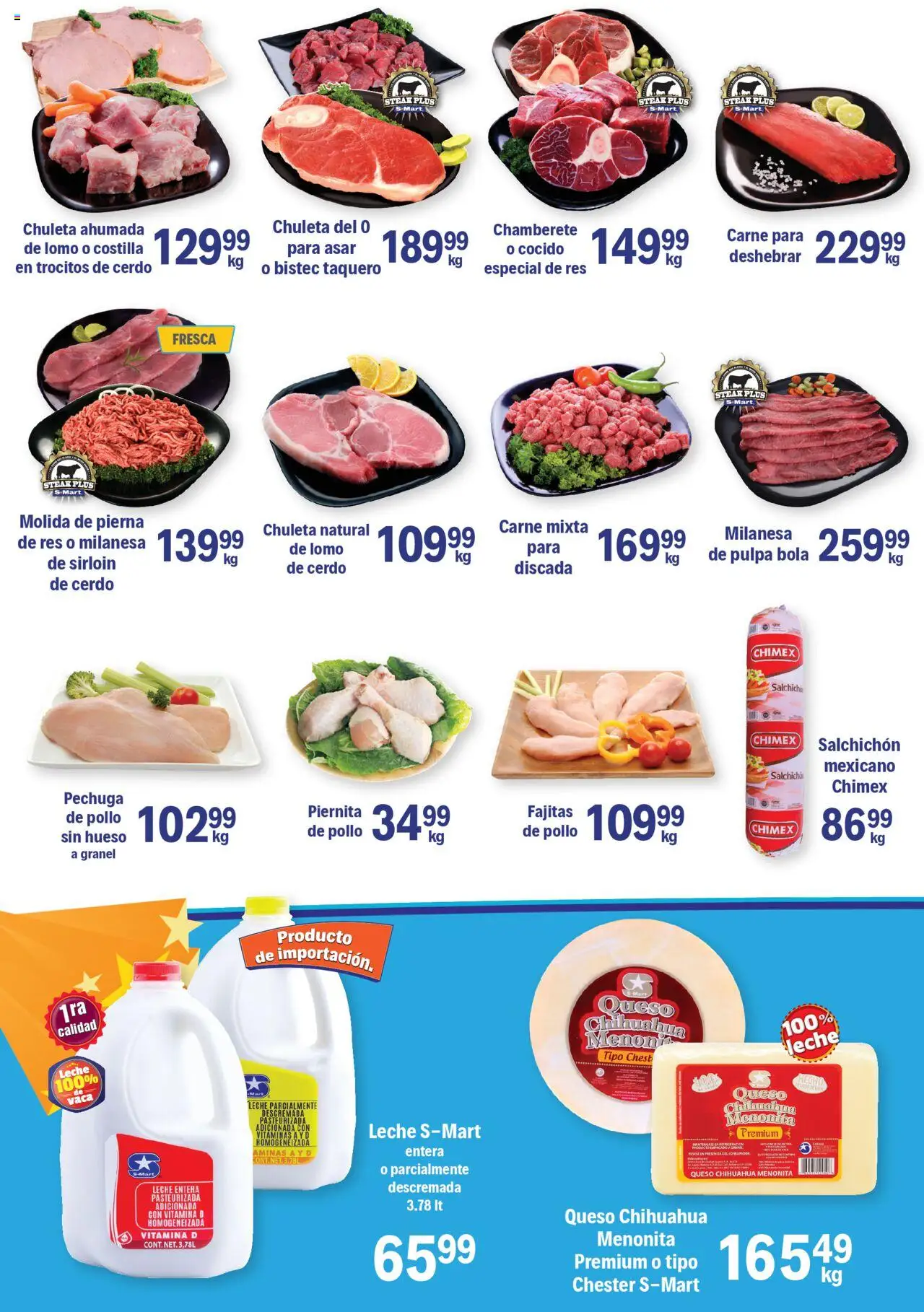 Nuevas ofertas de S-Mart válidas en toda la República Mexicana desde el 07.10.2025. ¡Encuentra las mejores ofertas en S-Mart - Folleto! | Página: 4 | Productos: Pollo, Salchicha, Res, Taco