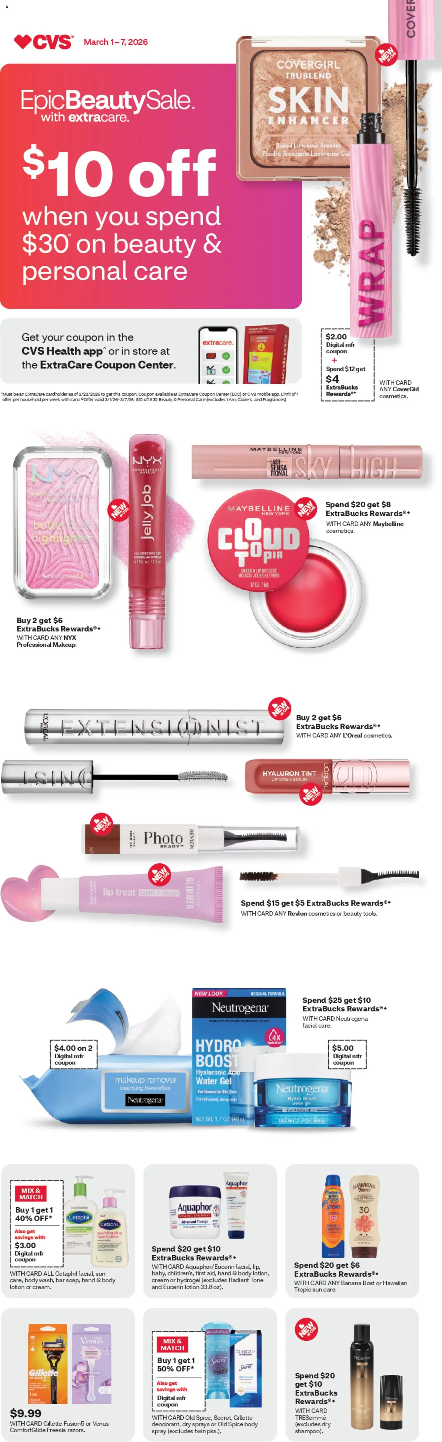 CVS Pharmacy Weekly Ad - OH - valid from 01.03.2026 | Page: 1 | Products: Bronzer, Lip Stain, Mask, Body cream