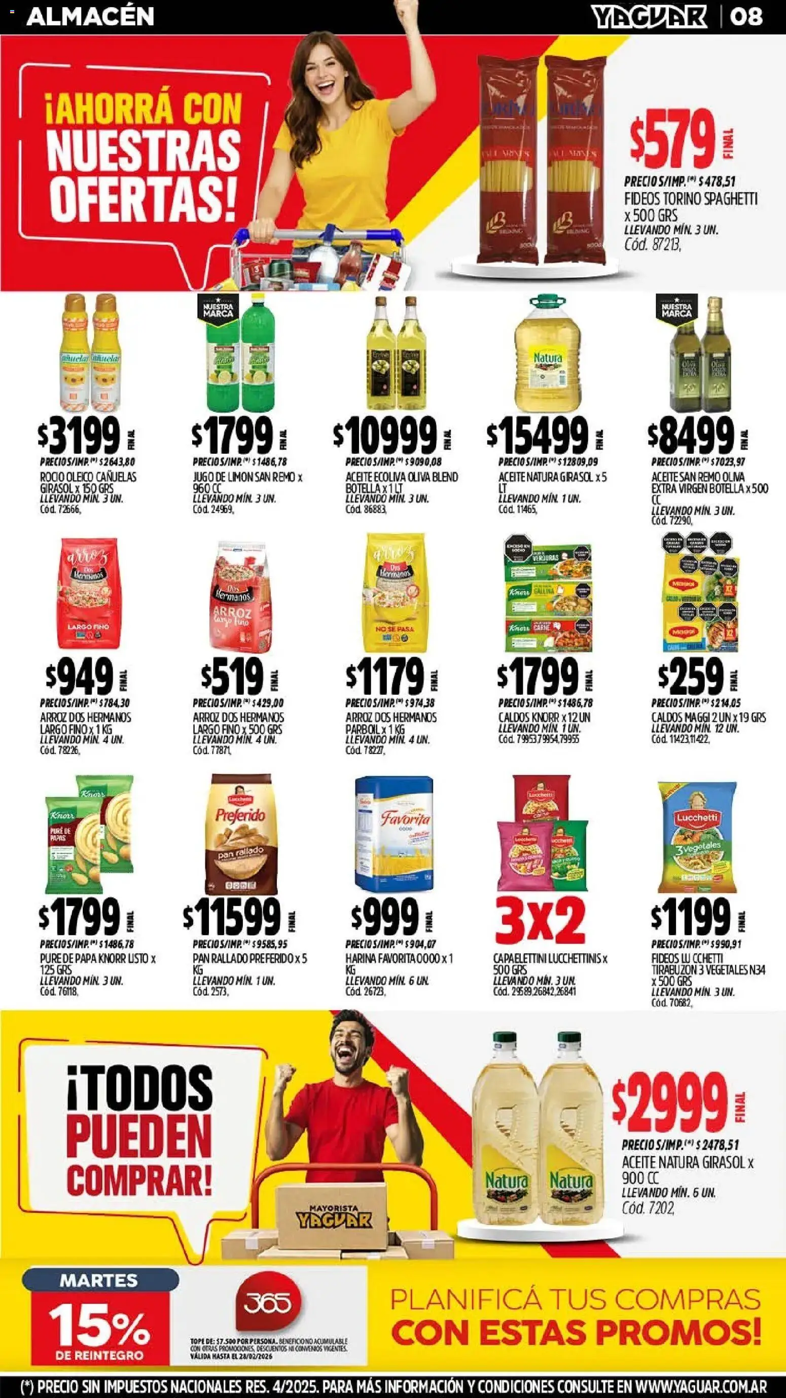 Yaguar - Oferta Semanal General Roca │ válido desde el 23.02.2026 | Página: 8 | Productos: Botella, Papa, Jugo, Pan rallado