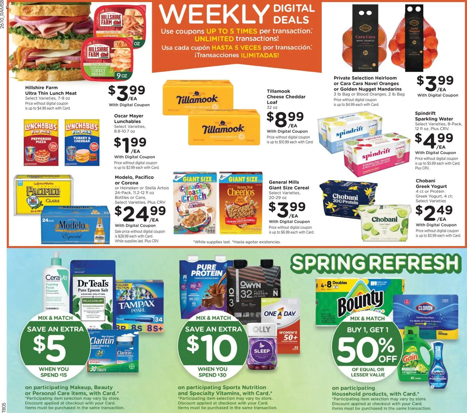 Ralphs Weekly Ad - valid from 08.04.2026 | Page: 2 | Products: Cheese, Water, Raspberry, Bag