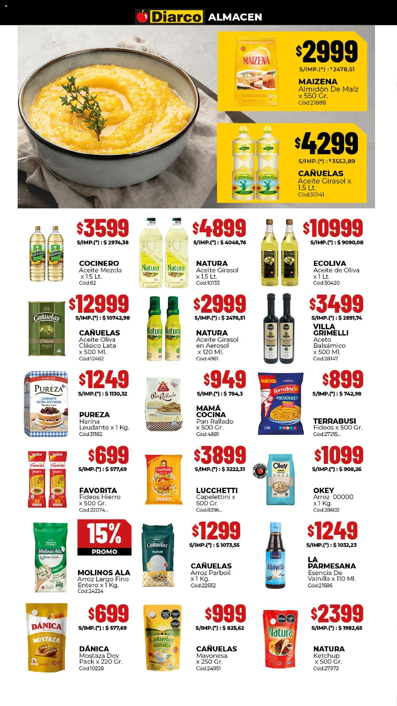 Diarco ofertas │ válido desde el 19.01.2026 | Página: 2 | Productos: Mayonesa, Ketchup, Maiz, Fideos