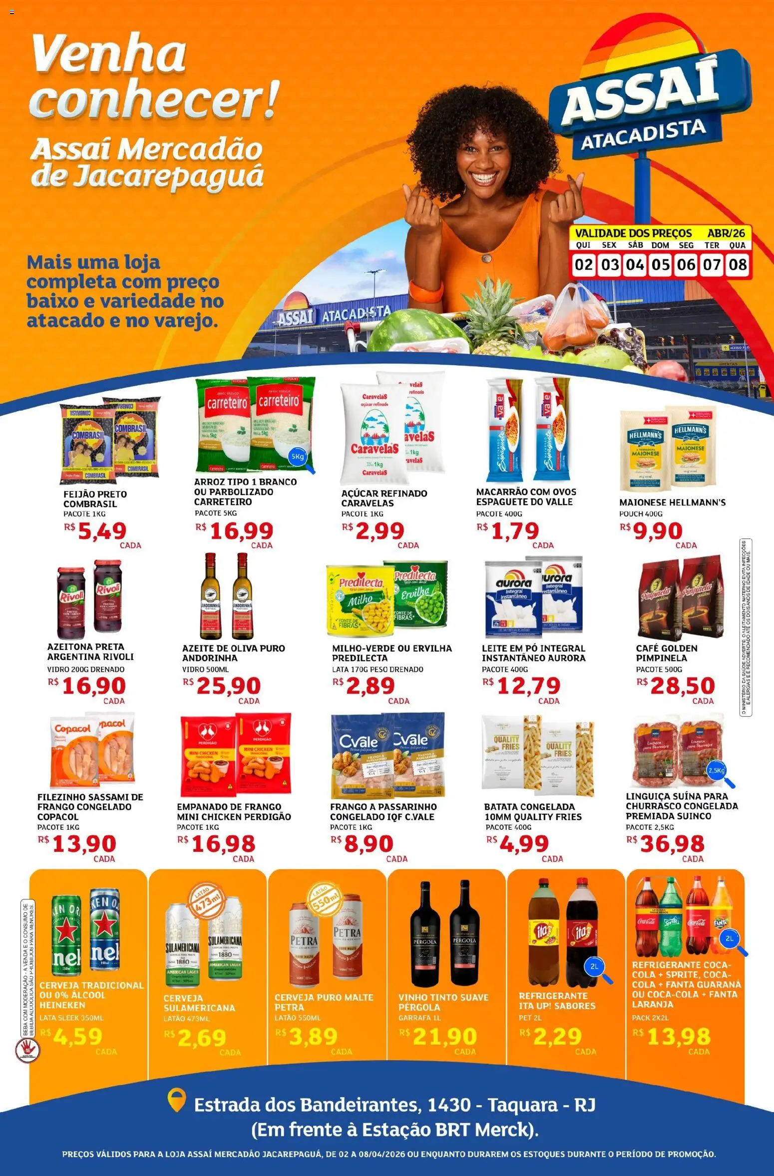 Assaí Atacadista Folheto - válido de 02.04.2026 | Página: 1 | Produtos: Ervilha, Café, Cerveja, Heineken