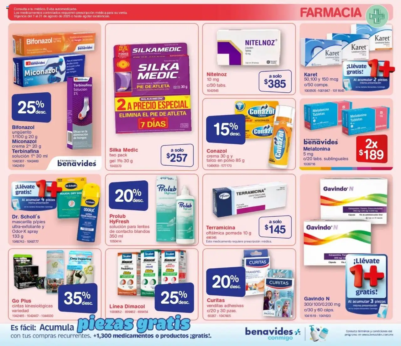Nuevas ofertas de Farmacia Benavides válidas en toda la República Mexicana desde el 01.08.2025. ¡Encuentra las mejores ofertas en Farmacia Benavides - Catálogo! | Página: 15 | Productos: Lentes, Crema, Pomada, Polvo