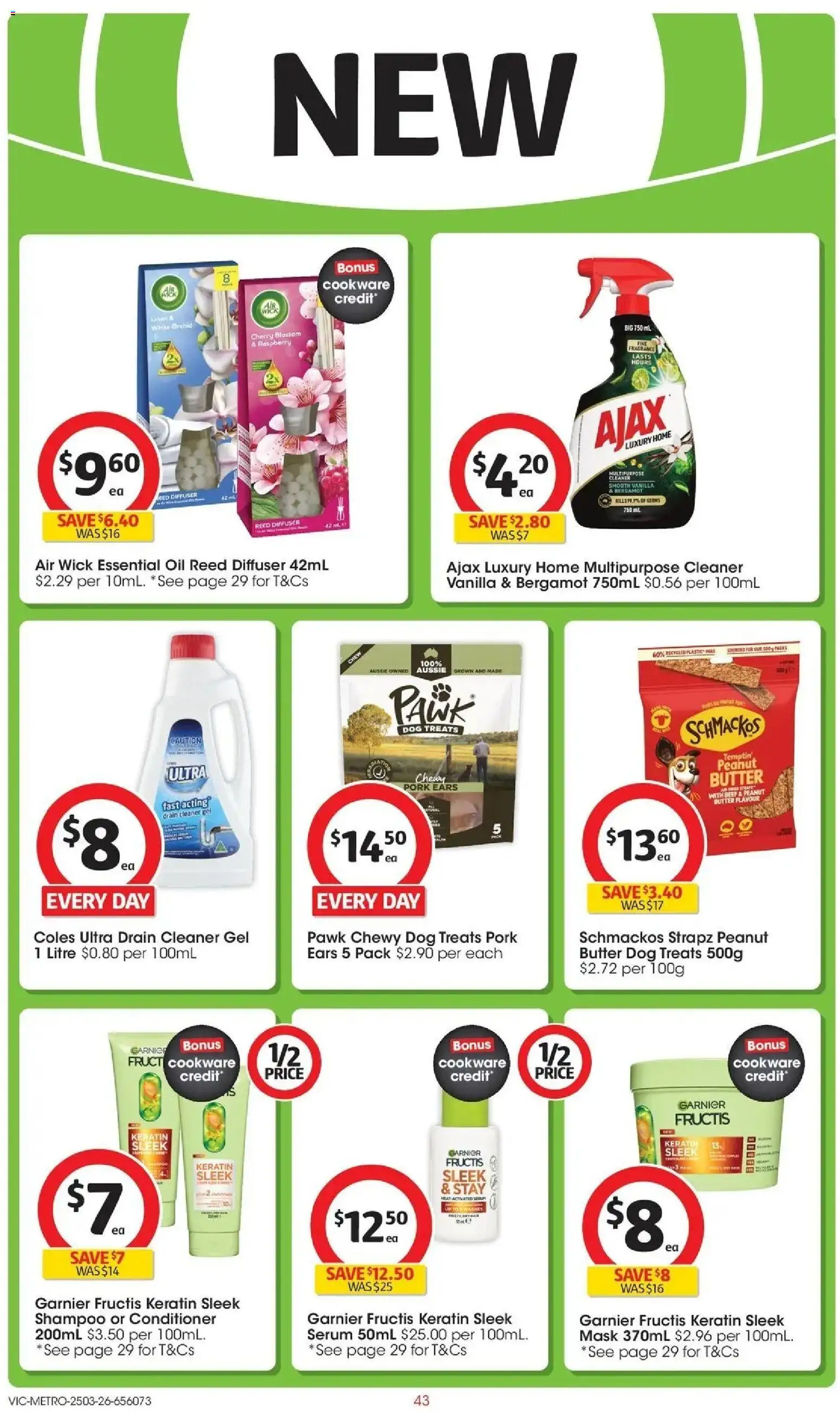 Coles catalogue - valid from 25.03.2026 | Page: 43 | Products: Cleaner, Conditioner, Oil, Cookware
