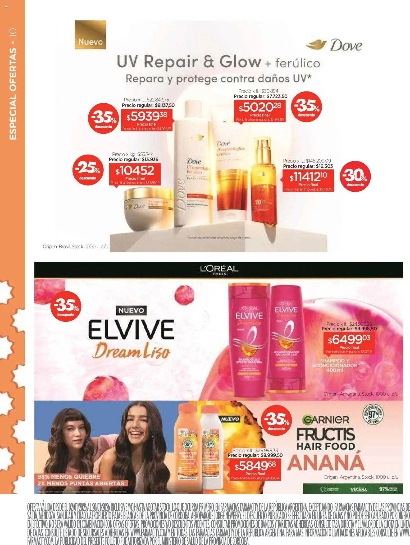 Farmacity catálogo │ válido desde el 02.01.2026 | Página: 10 | Productos: Shampoo, Acondicionador, Ananá
