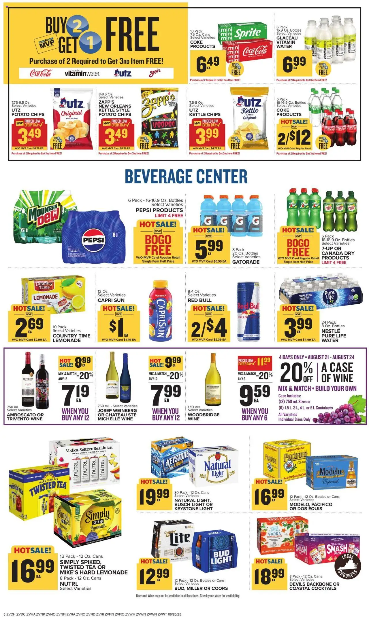 Food Lion Weekly Ad - valid from 20.08.2025 | Page: 9 | Products: Juice, Beer, Tea, Kettle
